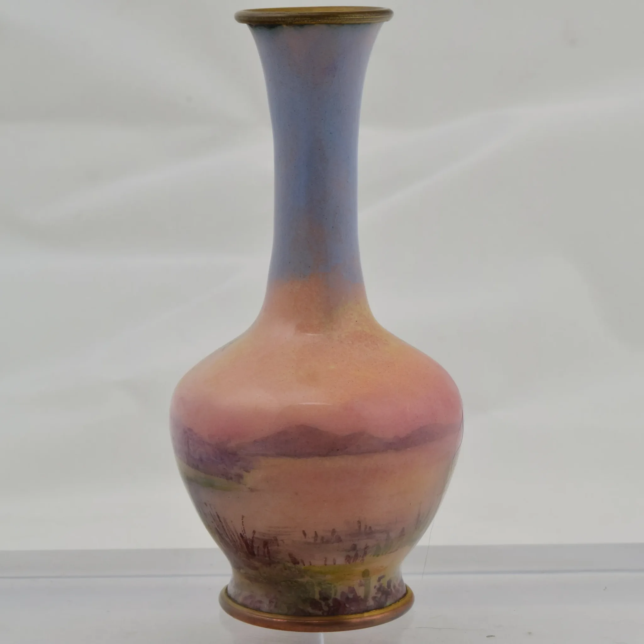 French Enameled Miniature Vase - HP Lady Profile - View 7