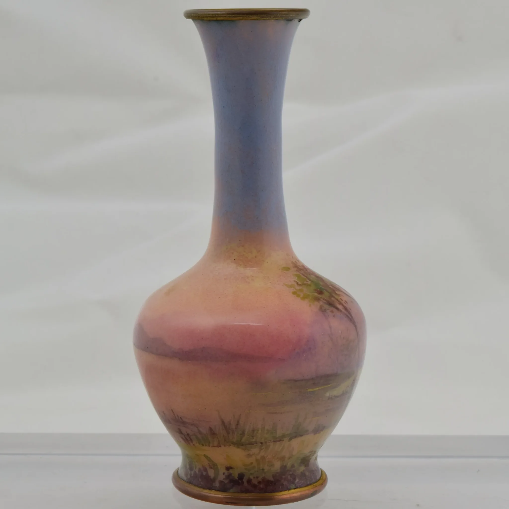 French Enameled Miniature Vase - HP Lady Profile - View 8