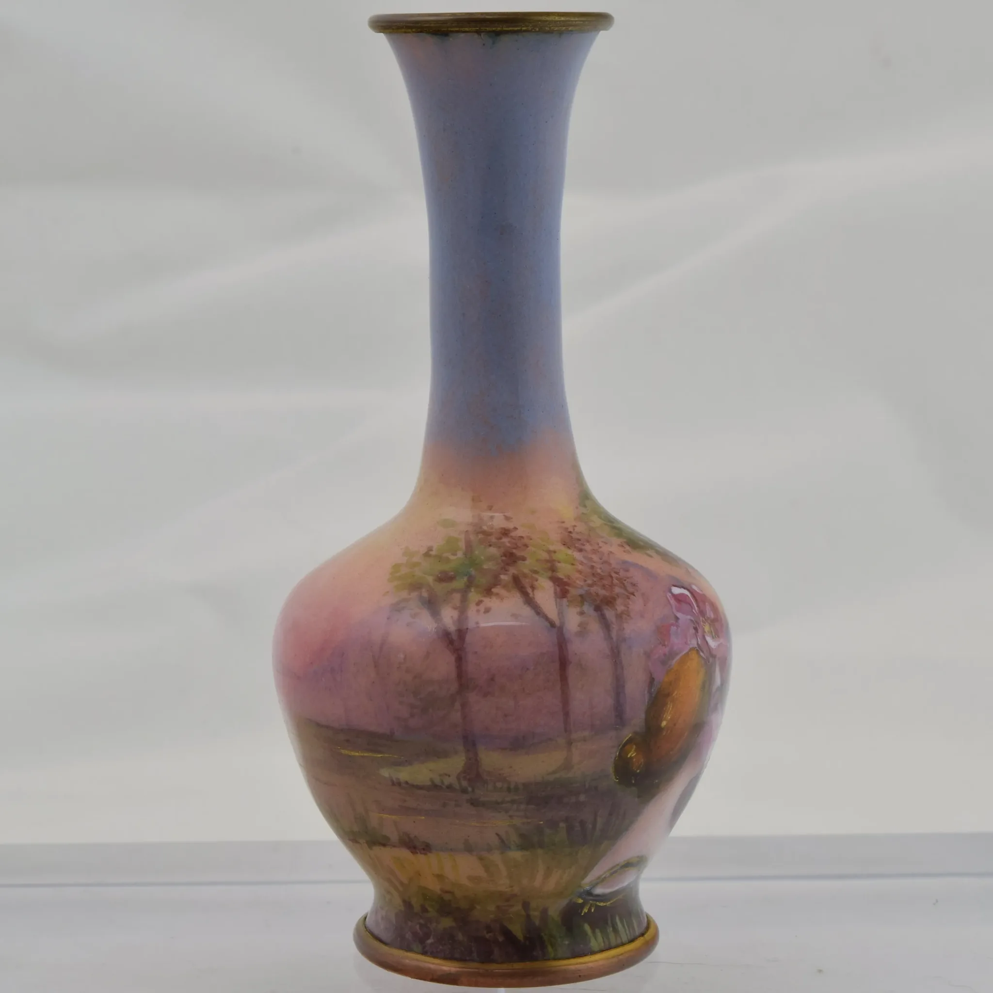French Enameled Miniature Vase - HP Lady Profile - View 9