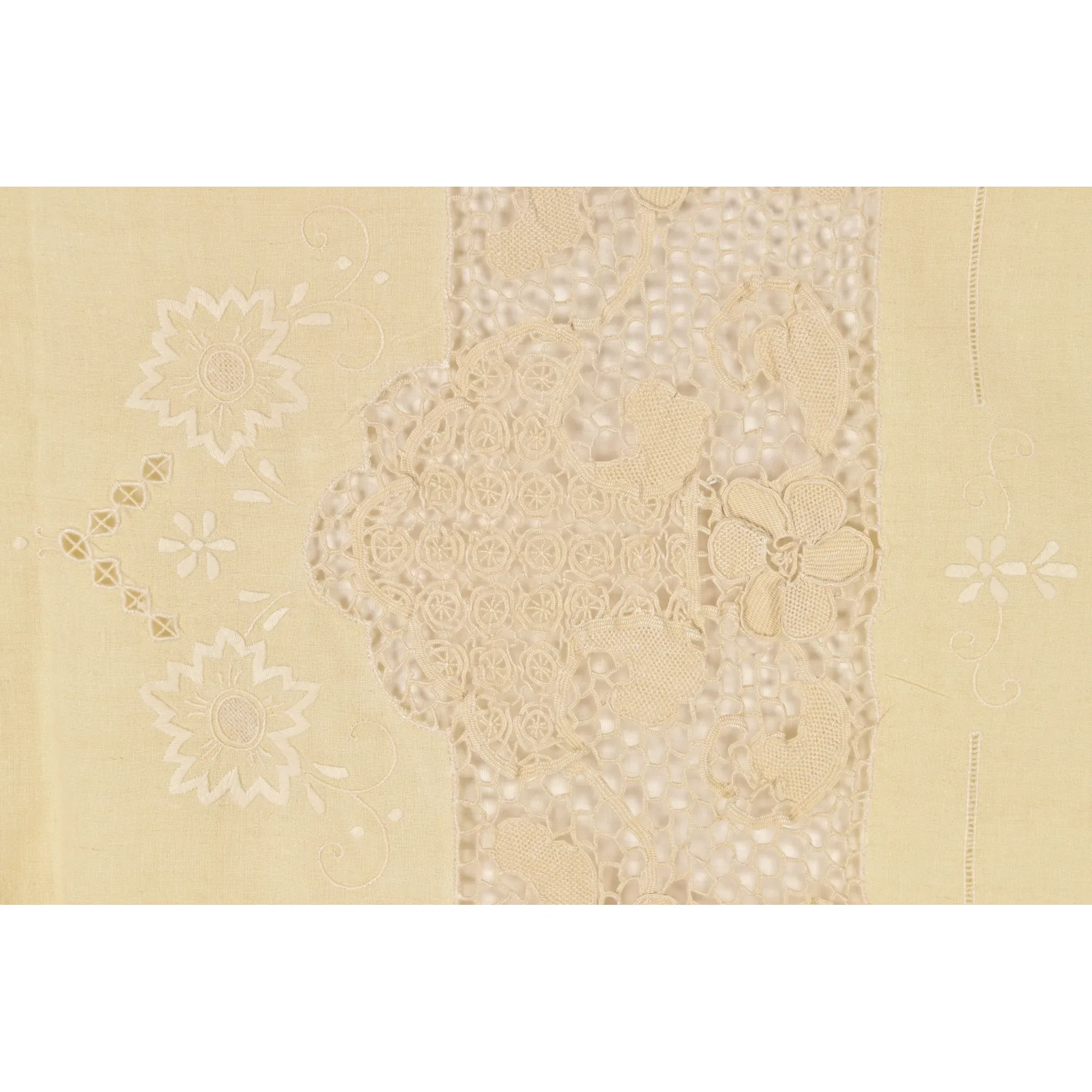 Vintage Italian Tablecloth - Linen, Crotchet, Embroidered - View 12