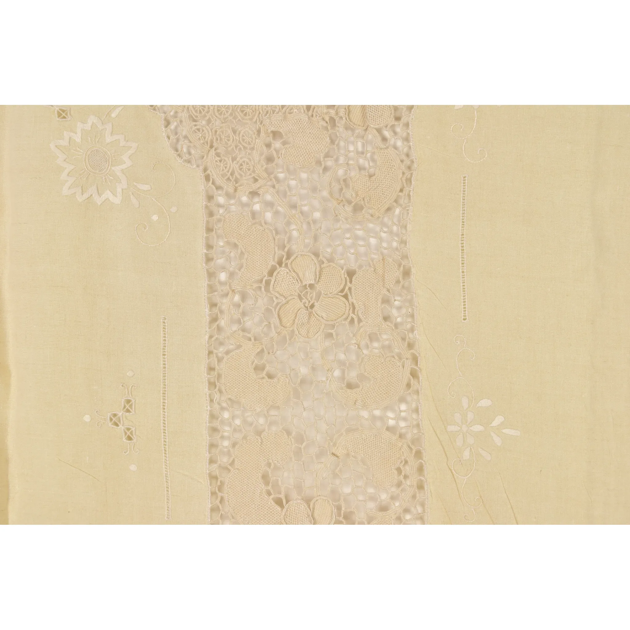 Vintage Italian Tablecloth - Linen, Crotchet, Embroidered - View 13