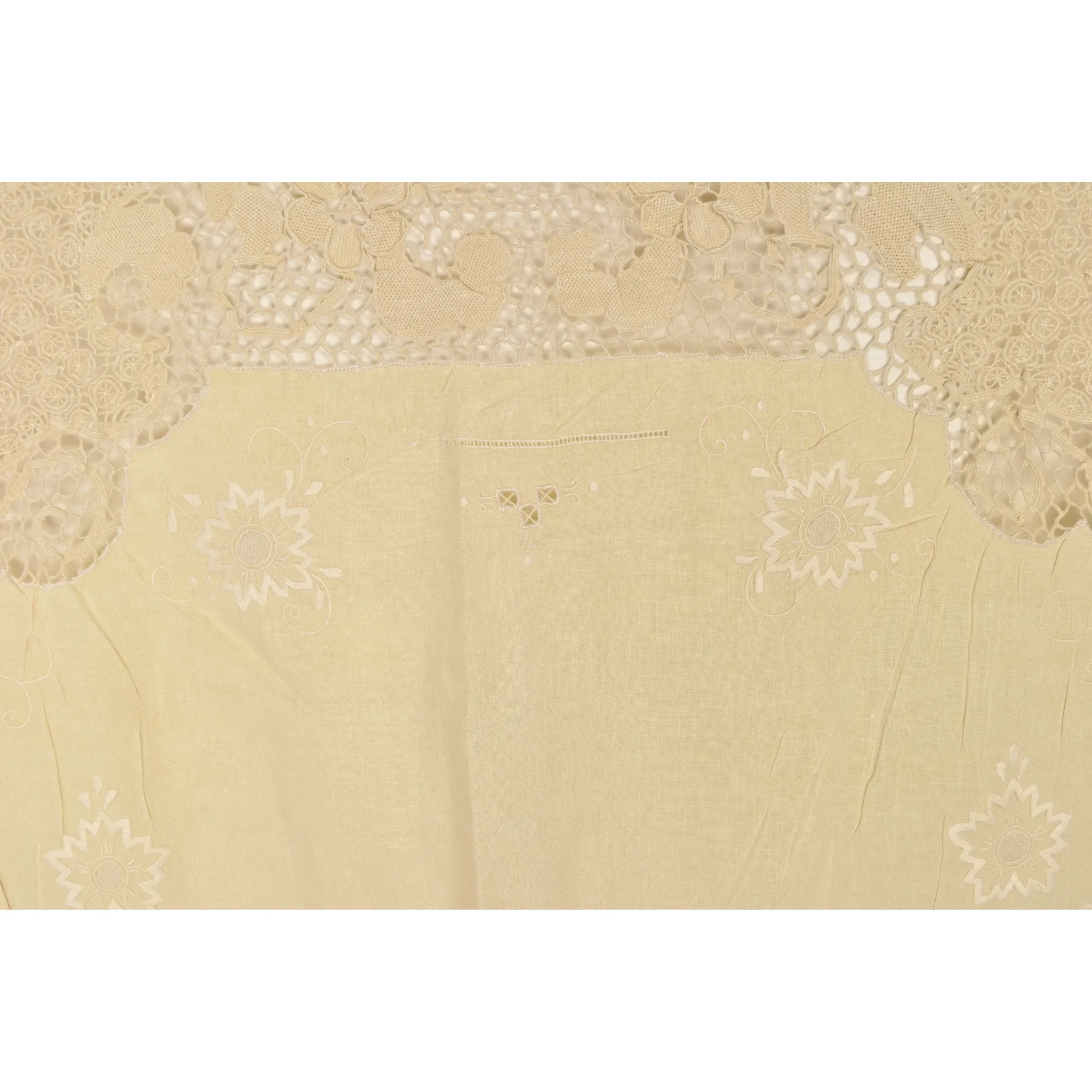 Vintage Italian Tablecloth - Linen, Crotchet, Embroidered - View 15