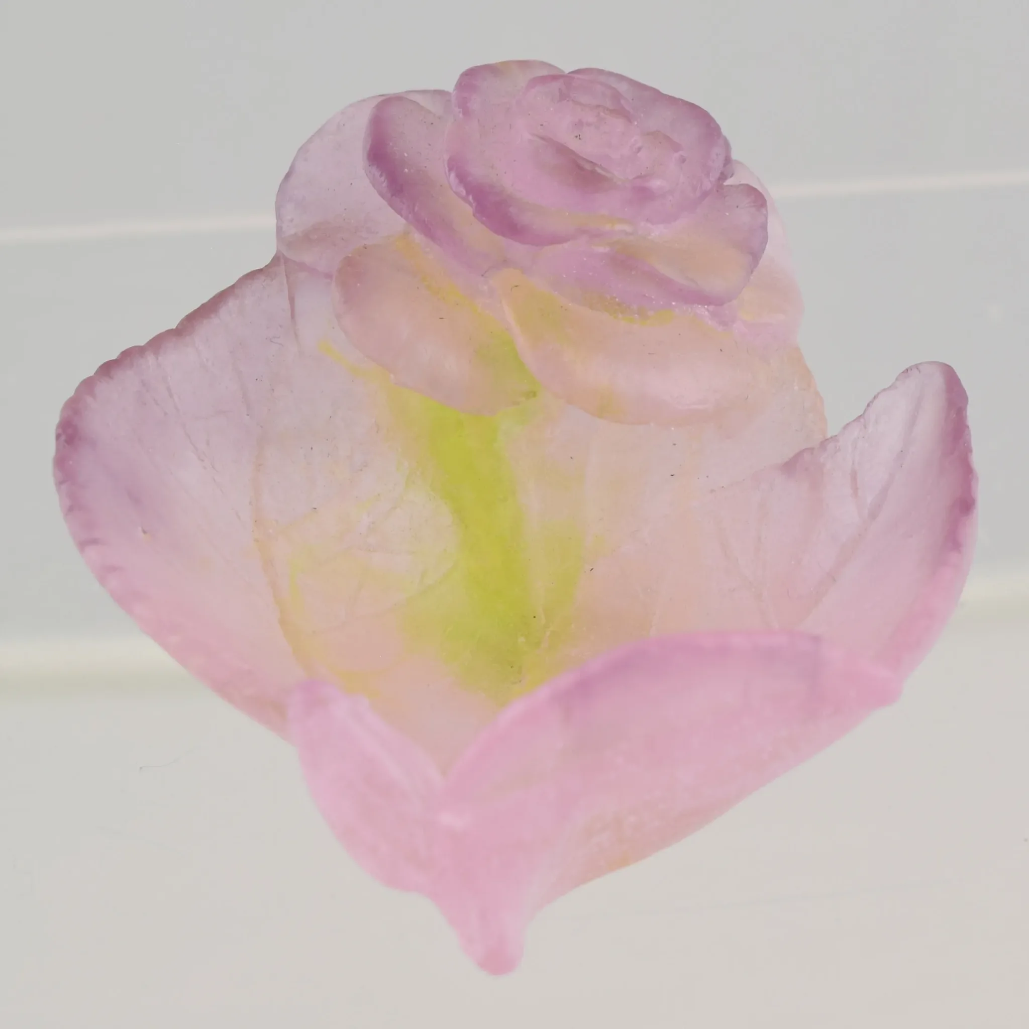 Vintage Daum Crystal Pate de Verre Small Rose Passion Dish - View 4