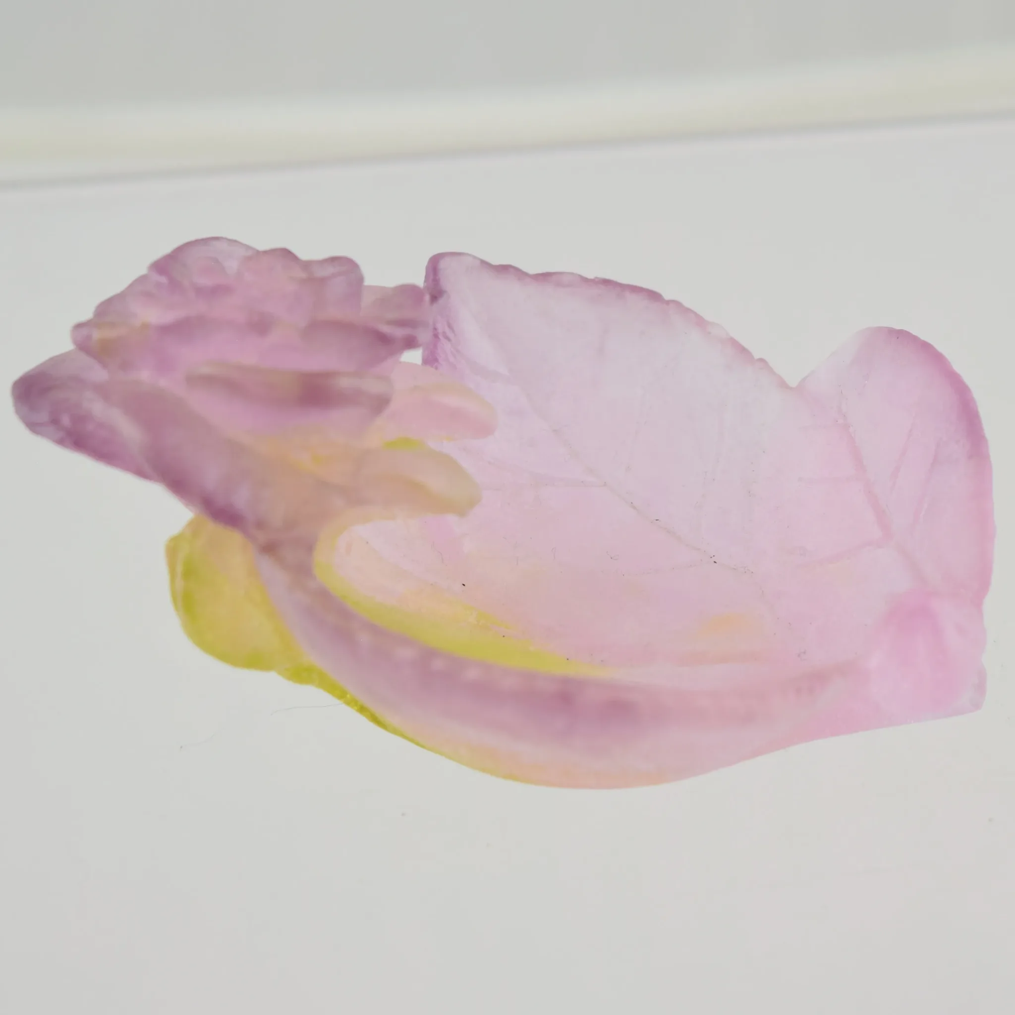 Vintage Daum Crystal Pate de Verre Small Rose Passion Dish - View 6