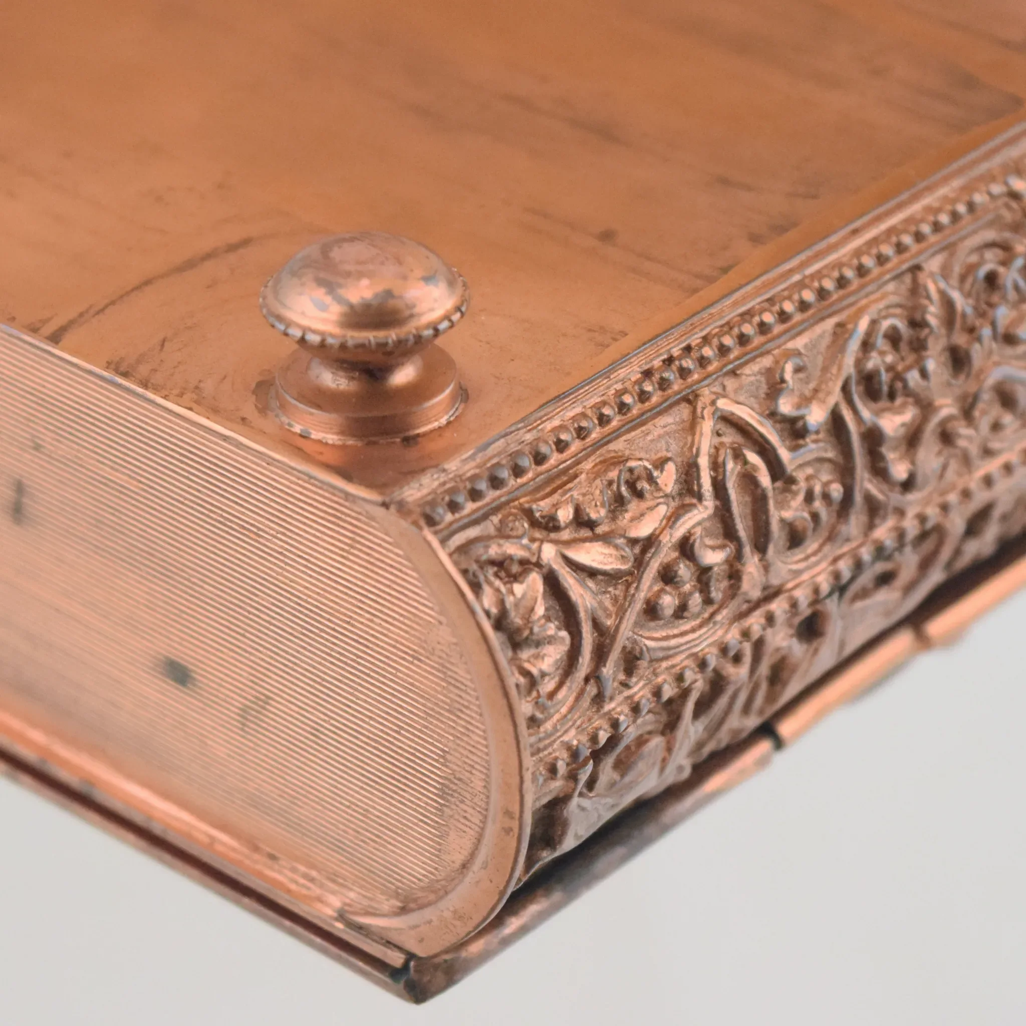Antique Romanesque Style Copper Trinket or Letter Book Box - View 10