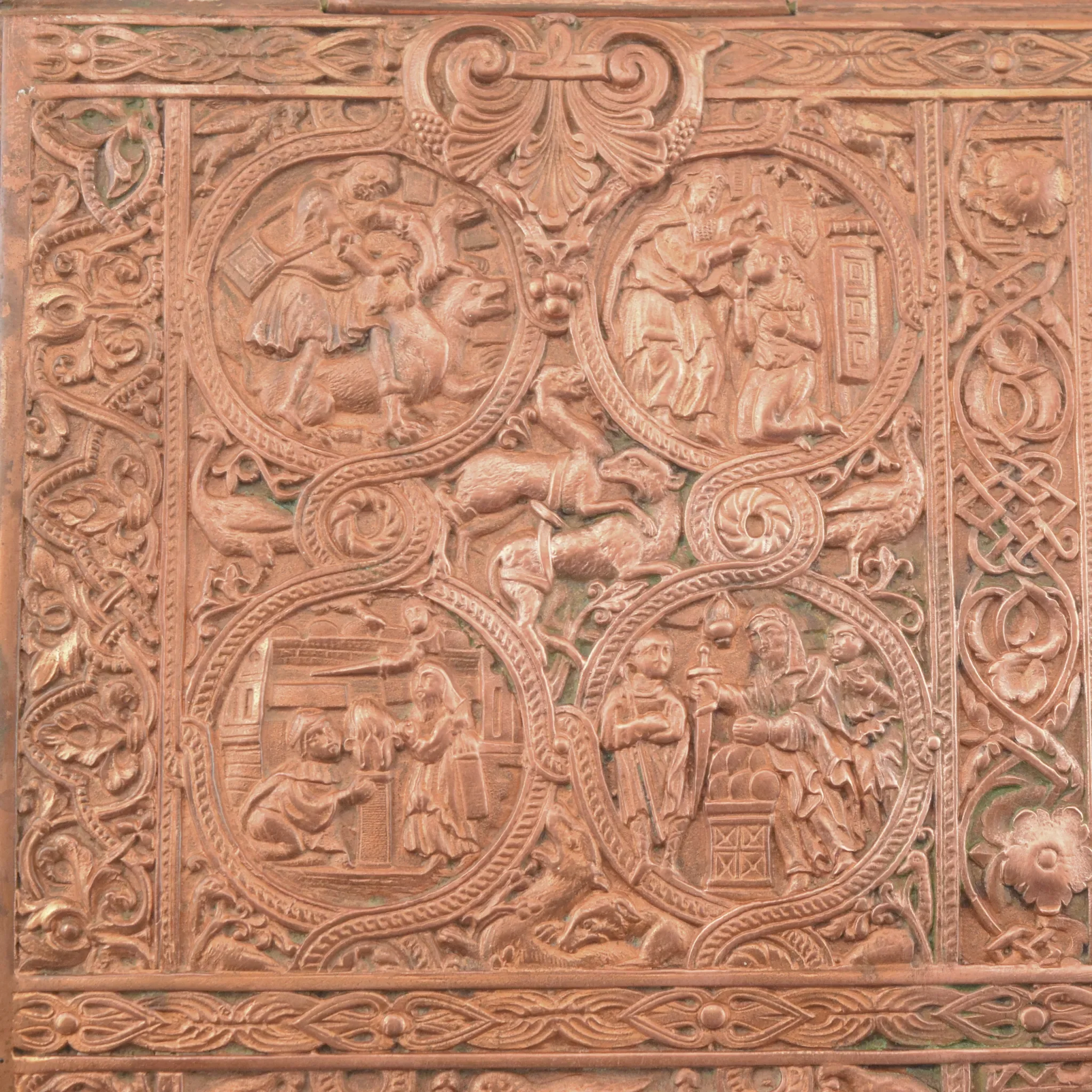 Antique Romanesque Style Copper Trinket or Letter Book Box - View 3