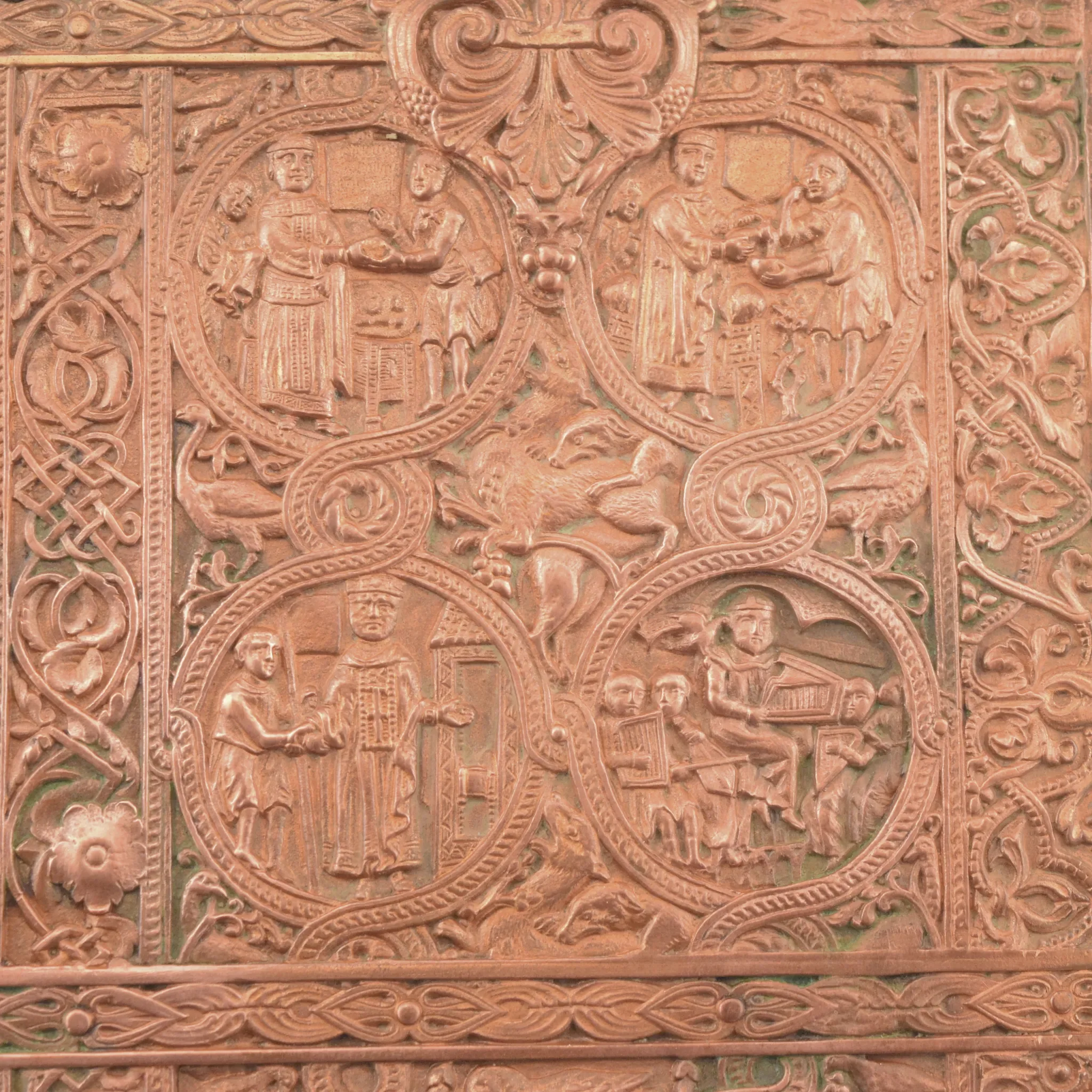 Antique Romanesque Style Copper Trinket or Letter Book Box - View 4