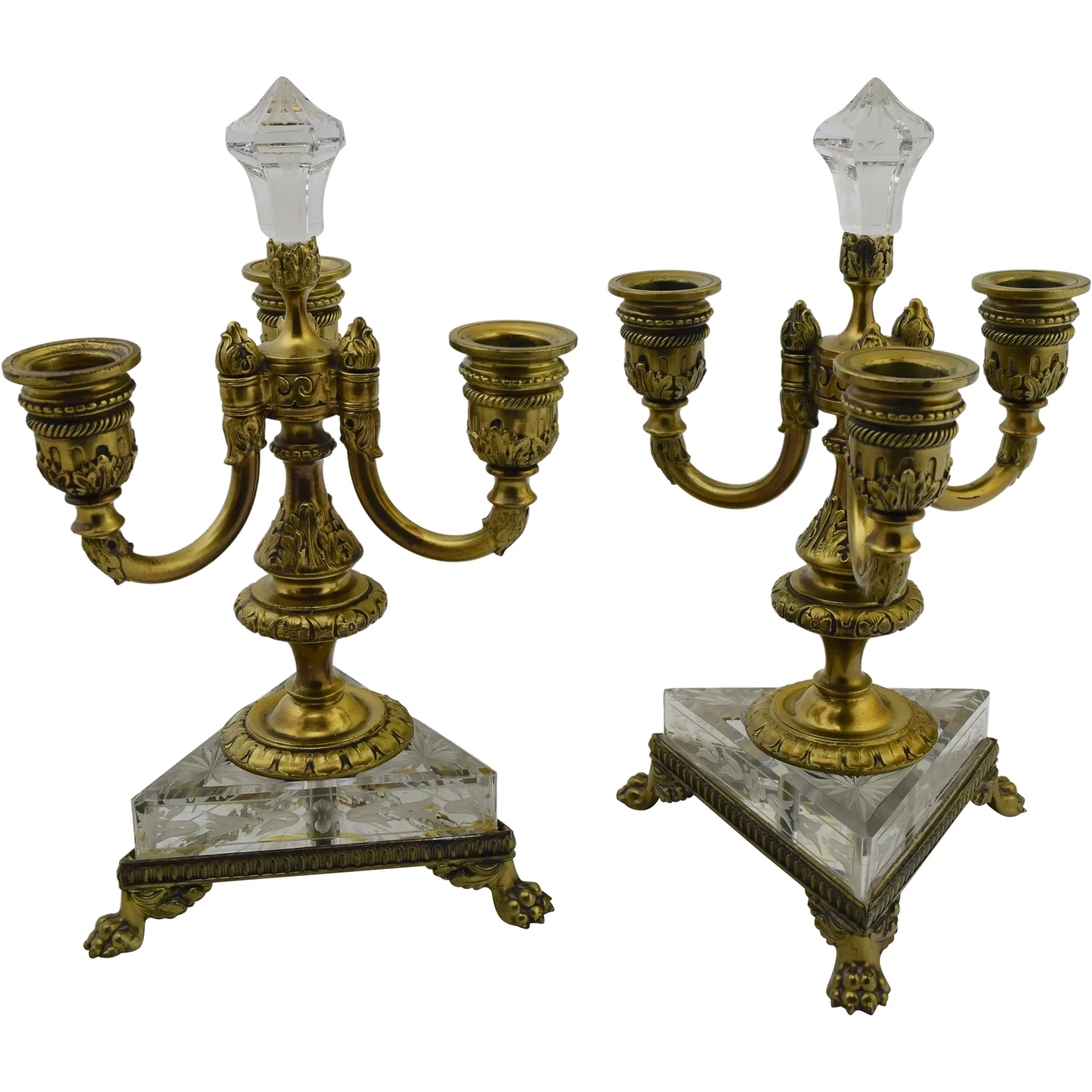 Pair Pairpoint Fine Arts Line 3 Light Candelabra - No C6168 - Ovington's New York - View 3