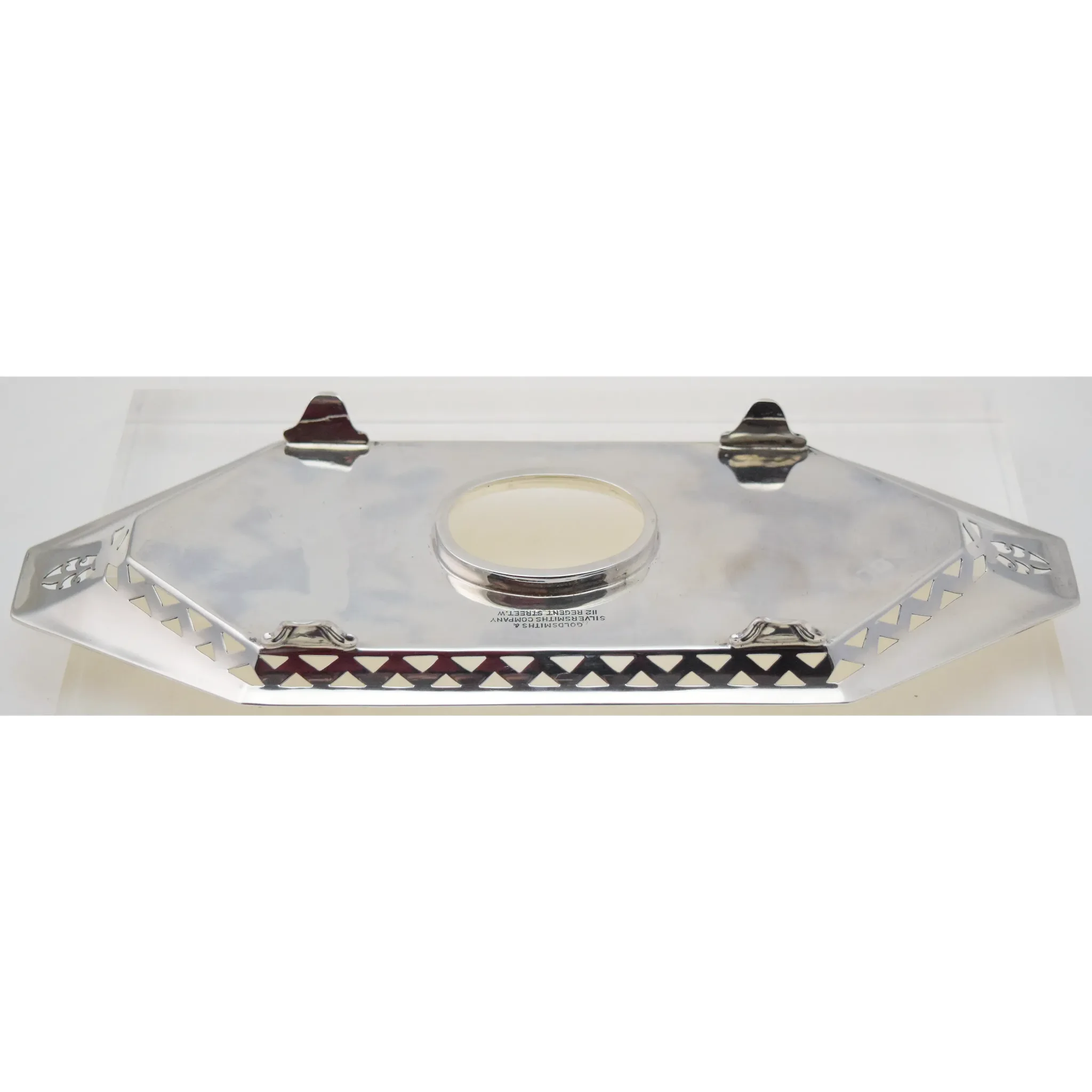 Antique Sterling Silver Inkstand - Goldsmiths & Silversmiths Company 1905 - View 3