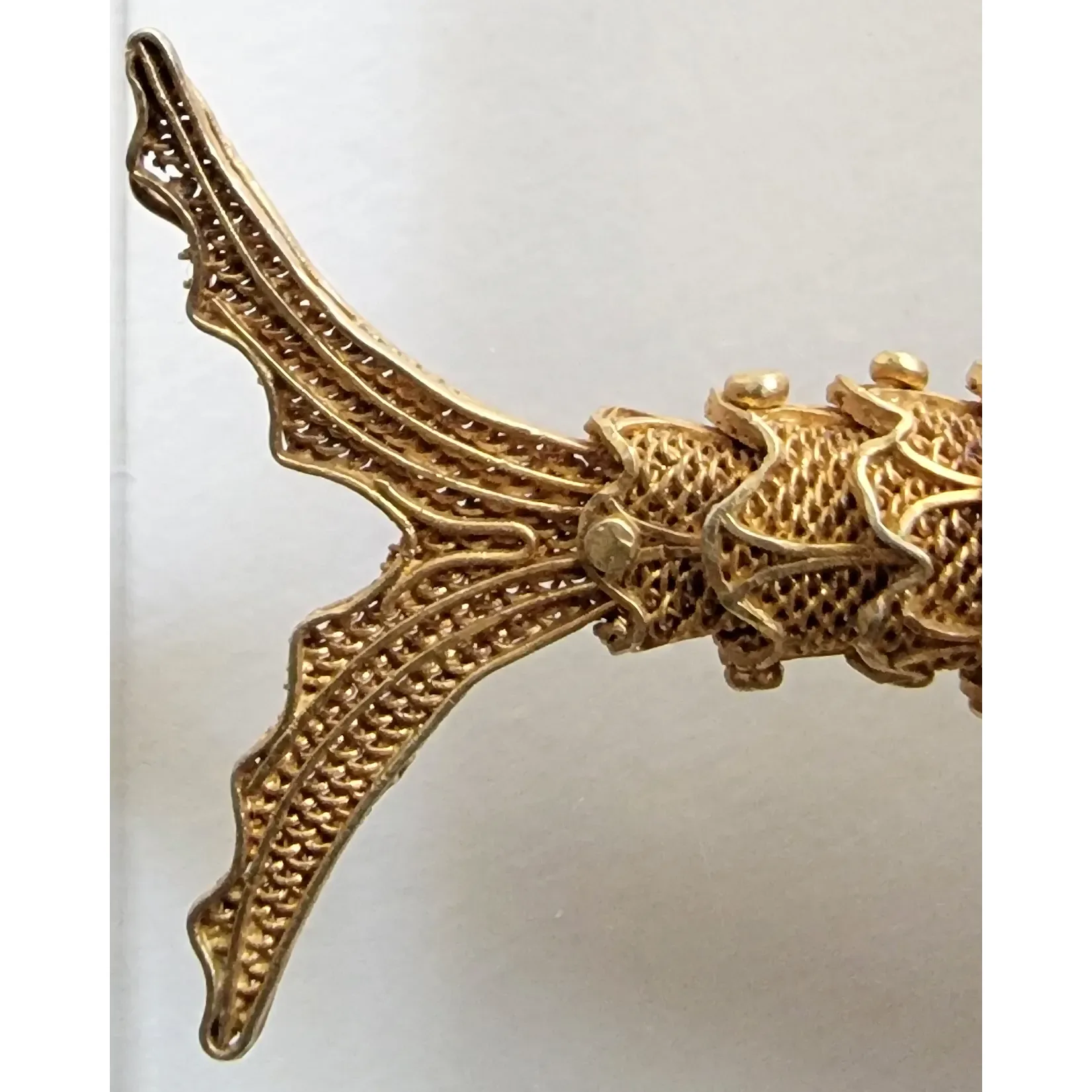 Pair of Sterling Silver Vermeil Chinese Export Fish Pomander Pendants - View 10