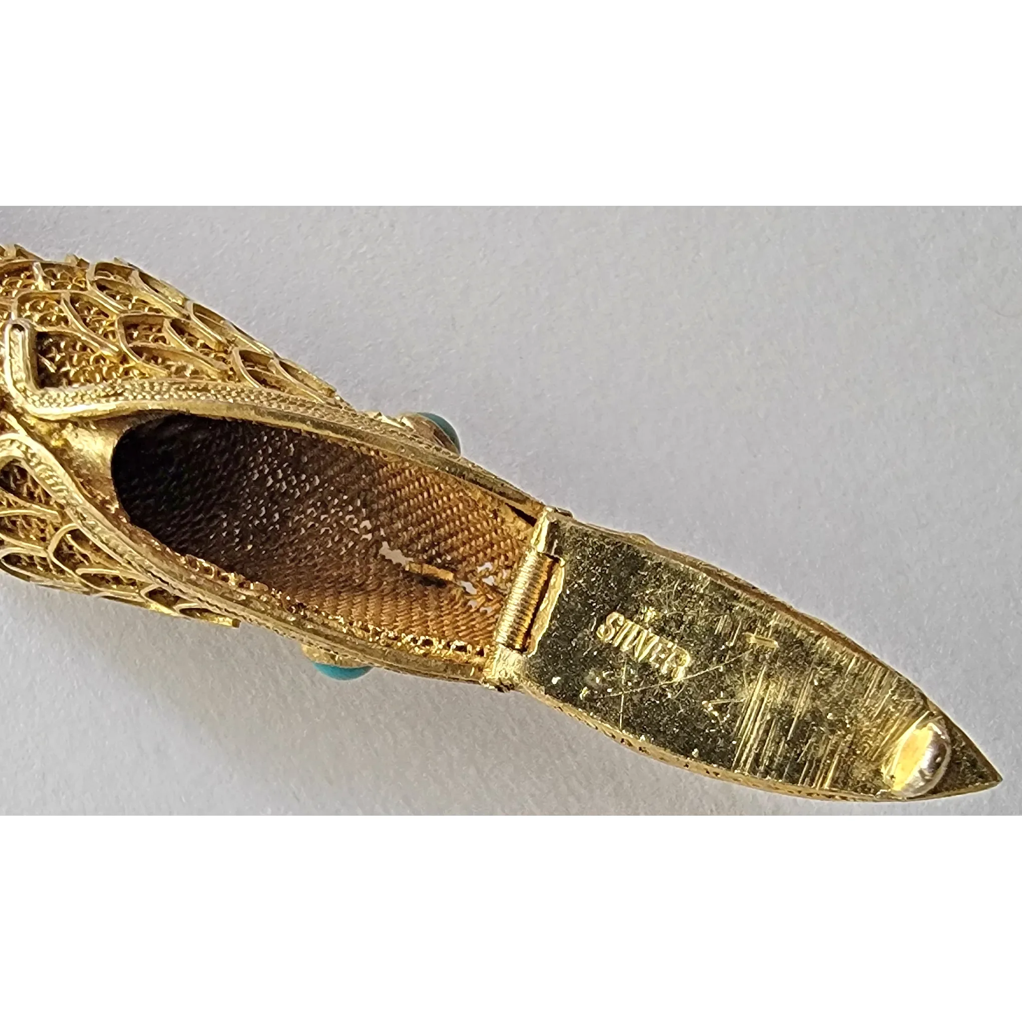 Pair of Sterling Silver Vermeil Chinese Export Fish Pomander Pendants - View 7