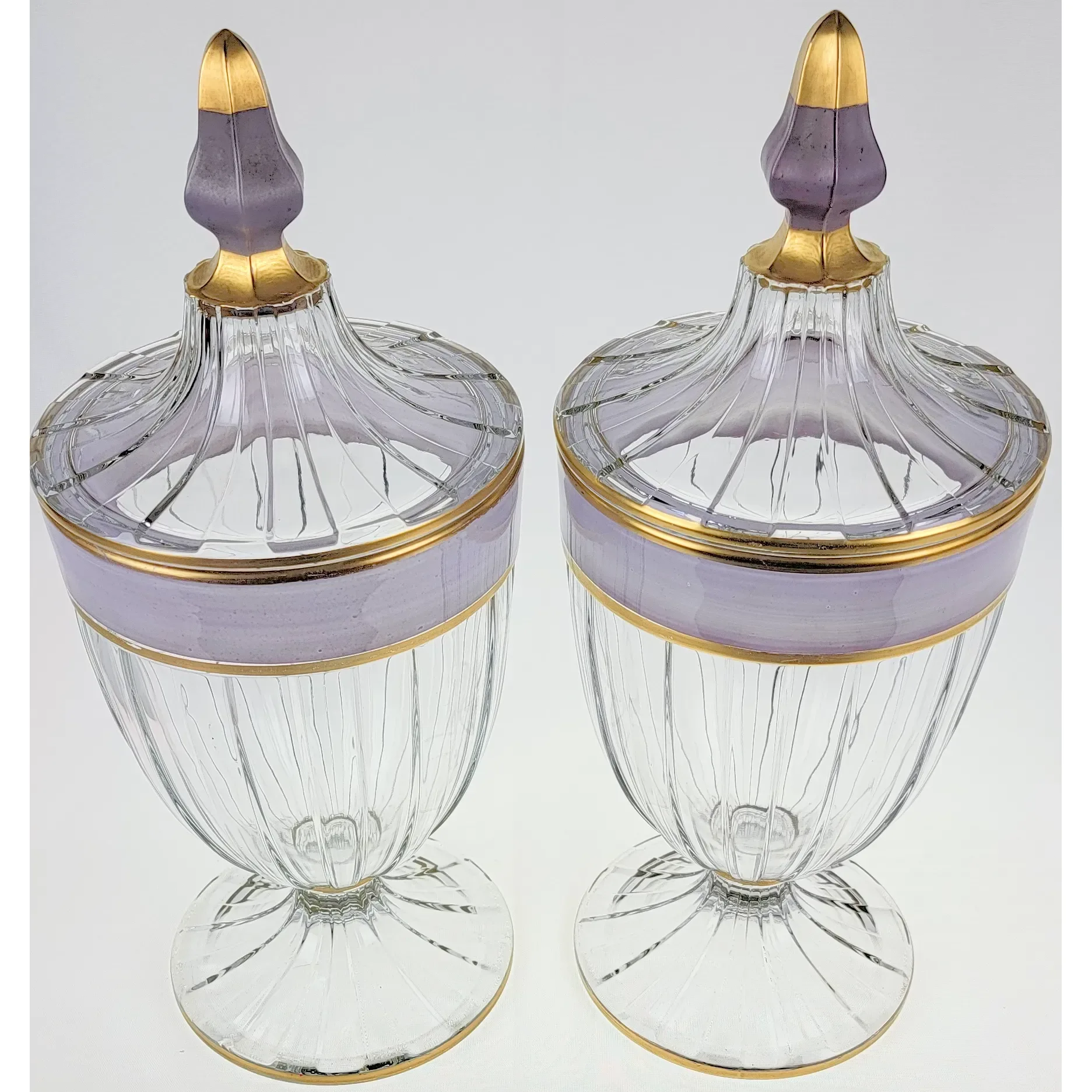 Pair Heisey #465 3-Lb Candy Jars - Scarce - View 2