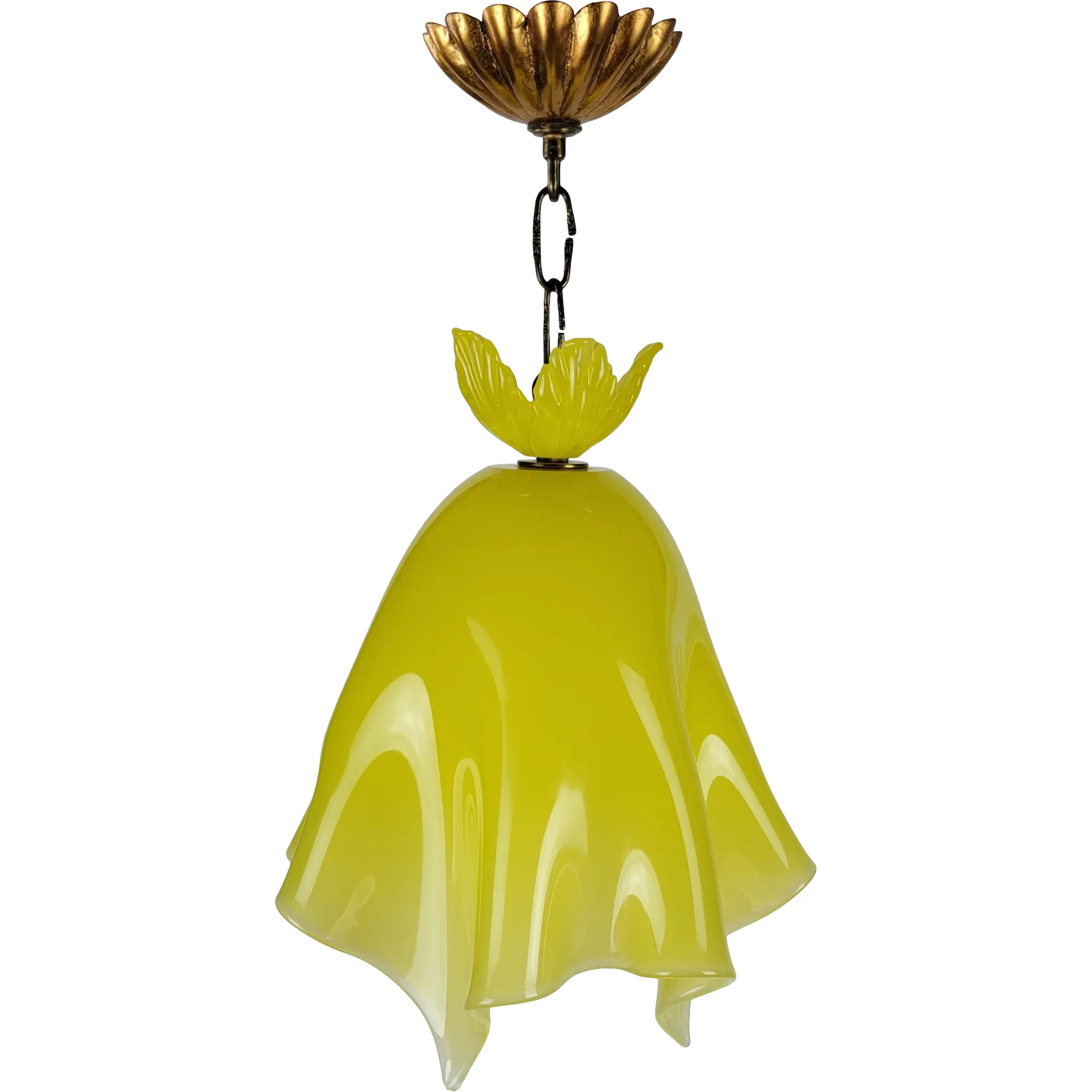 Vintage Fazzoletto Pendant Light Fixture - Yellow