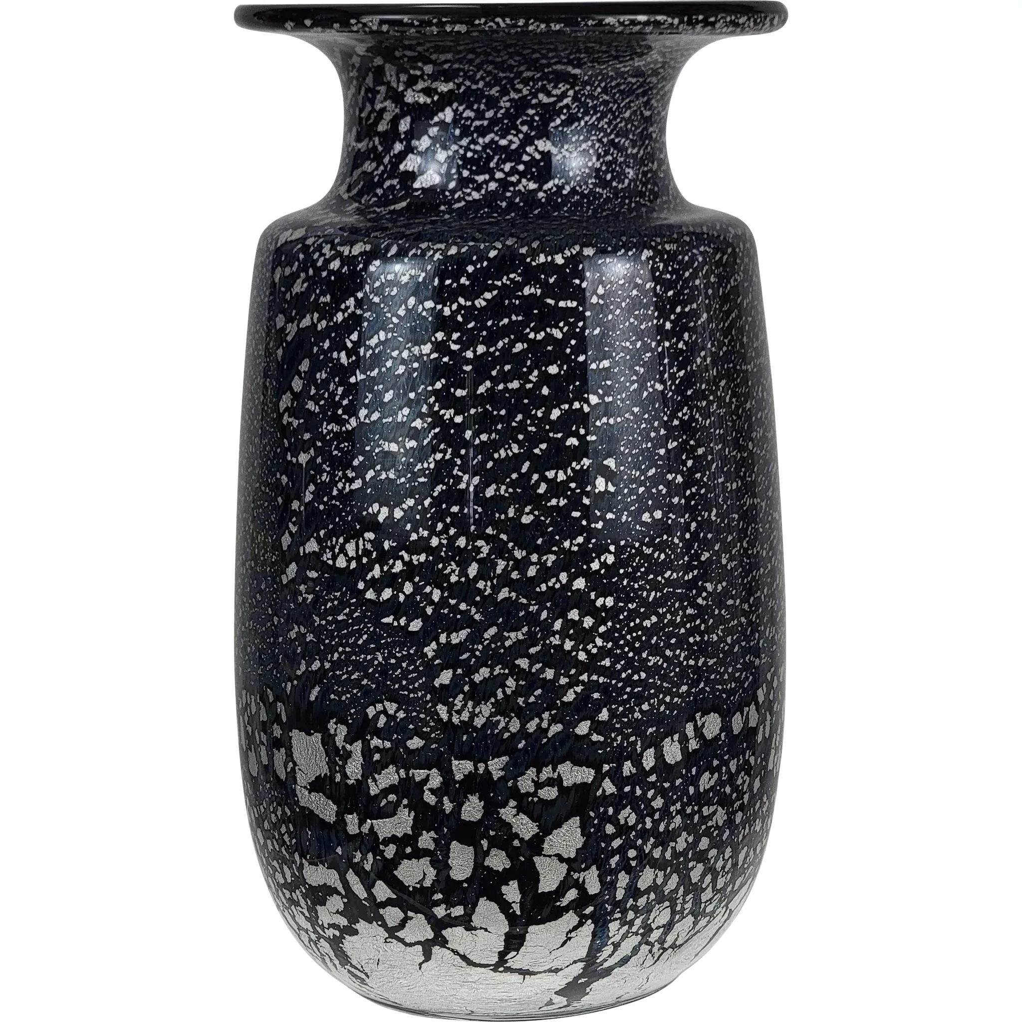 Vintage Art Glass Vase with Silver Flecks - designed by Larry Laslo