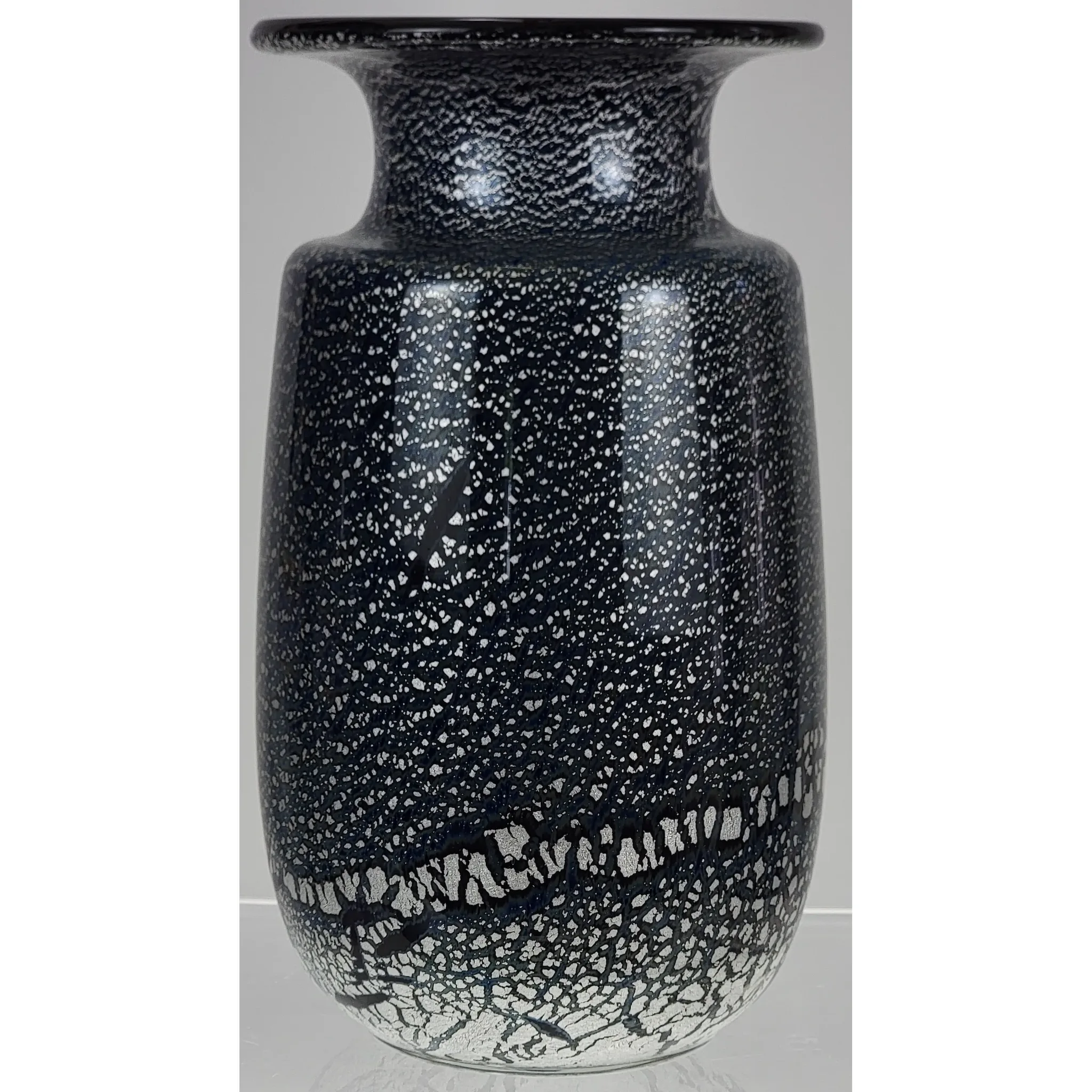 Vintage Art Glass Vase with Silver Flecks - designed by Larry Laslo: glass, red, vintage, mid-century (alternate view)