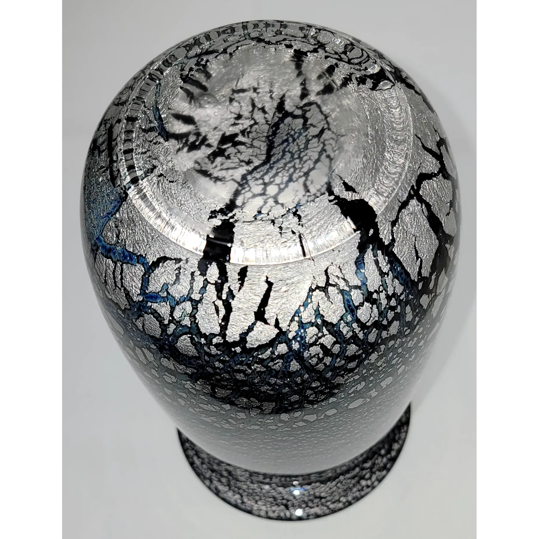 Vintage Art Glass Vase with Silver Flecks - designed by Larry Laslo: glass, red, vintage, mid-century (back view)