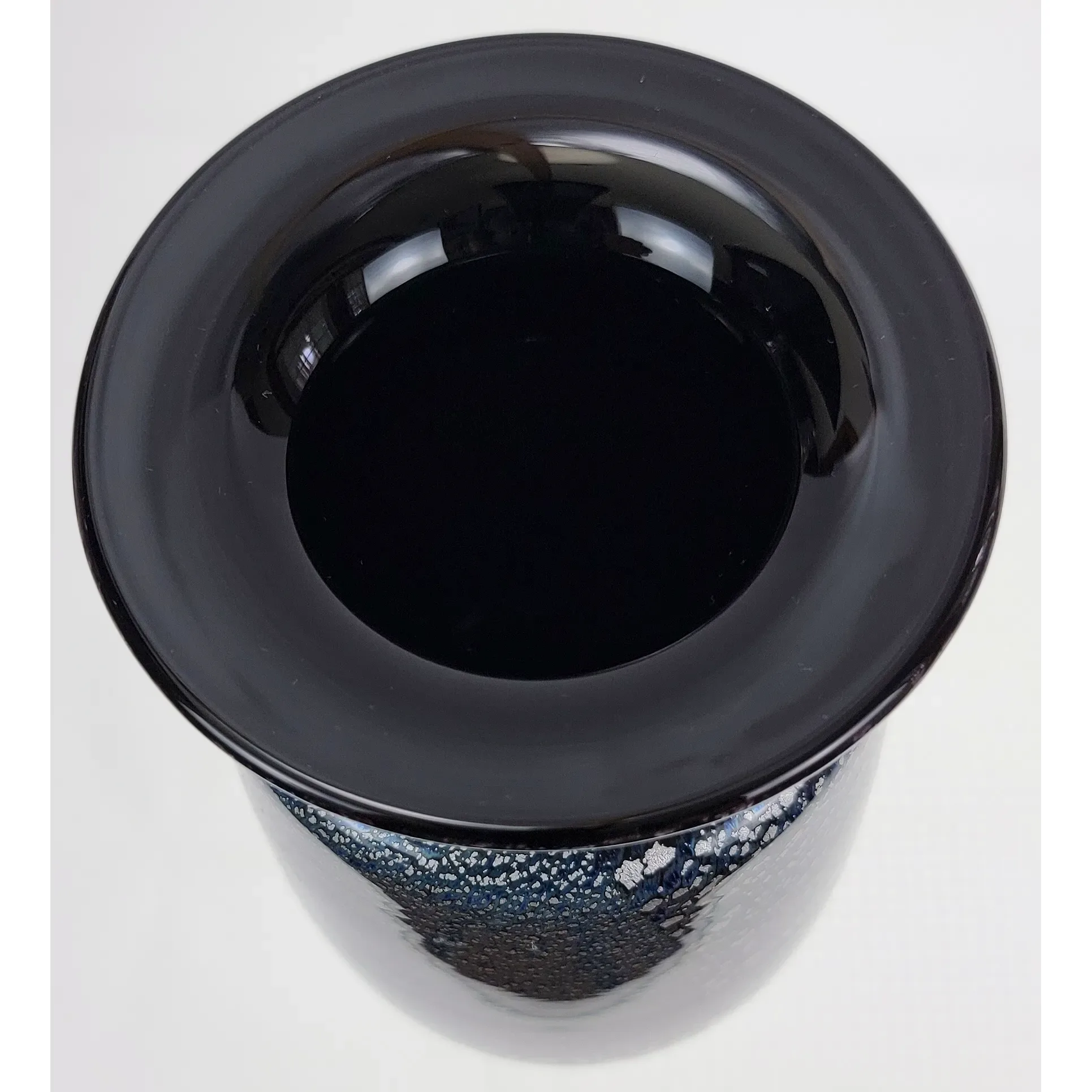 Vintage Art Glass Vase with Silver Flecks - designed by Larry Laslo: glass, red, vintage, mid-century (view 6)