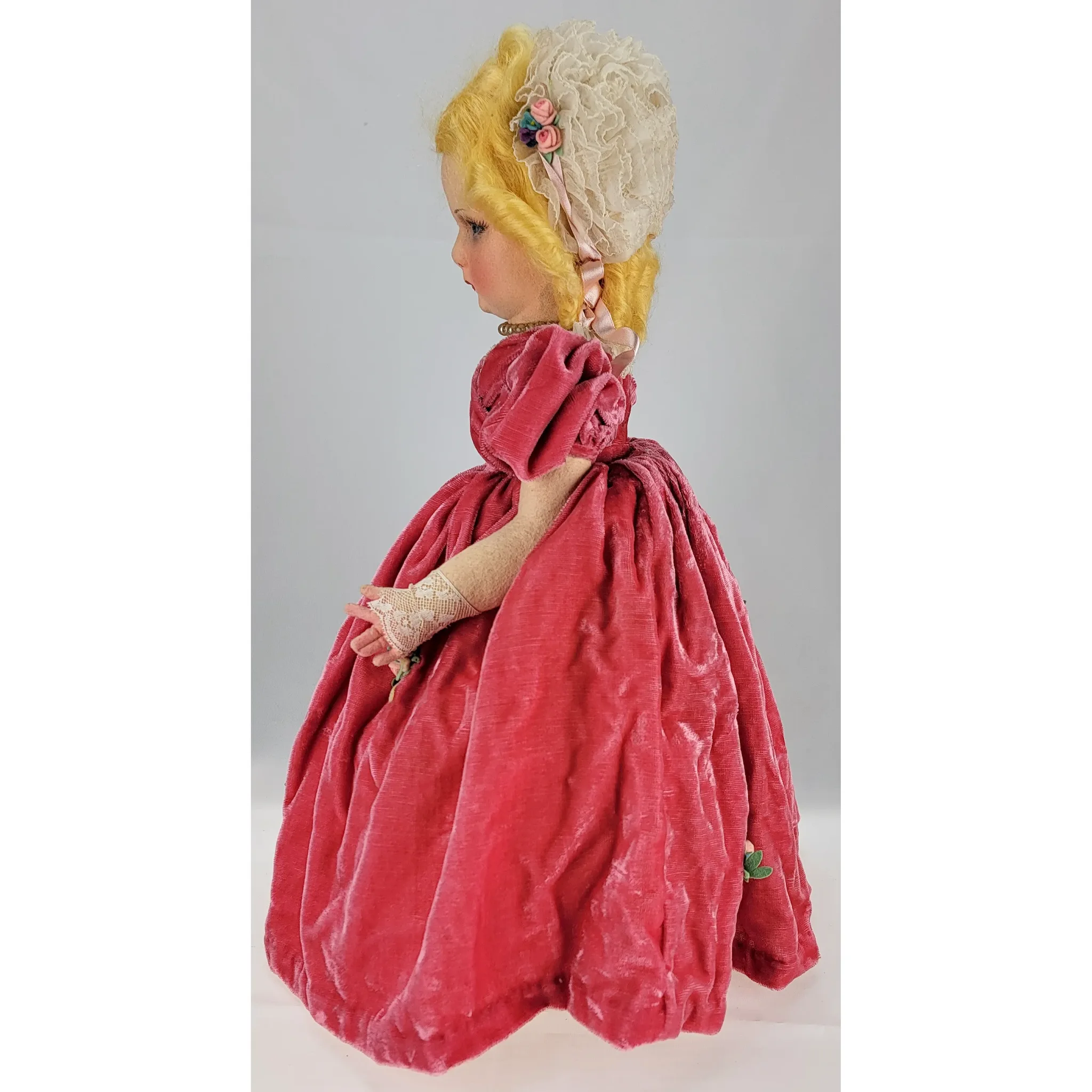 Antique Lenci Doll - Velvet Dress, Blond Hair and Blue Eyes - 18" - View 3