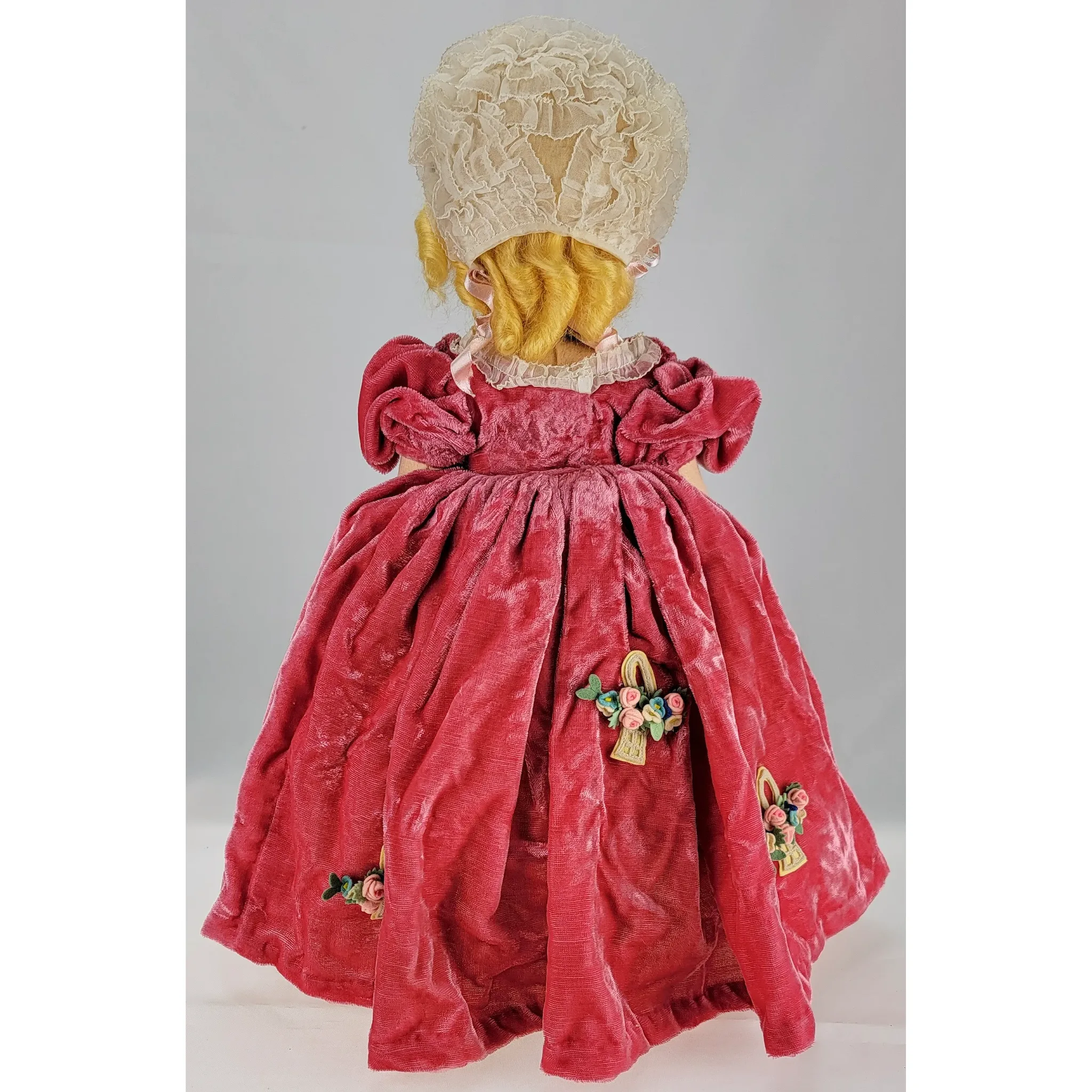 Antique Lenci Doll - Velvet Dress, Blond Hair and Blue Eyes - 18" - View 4