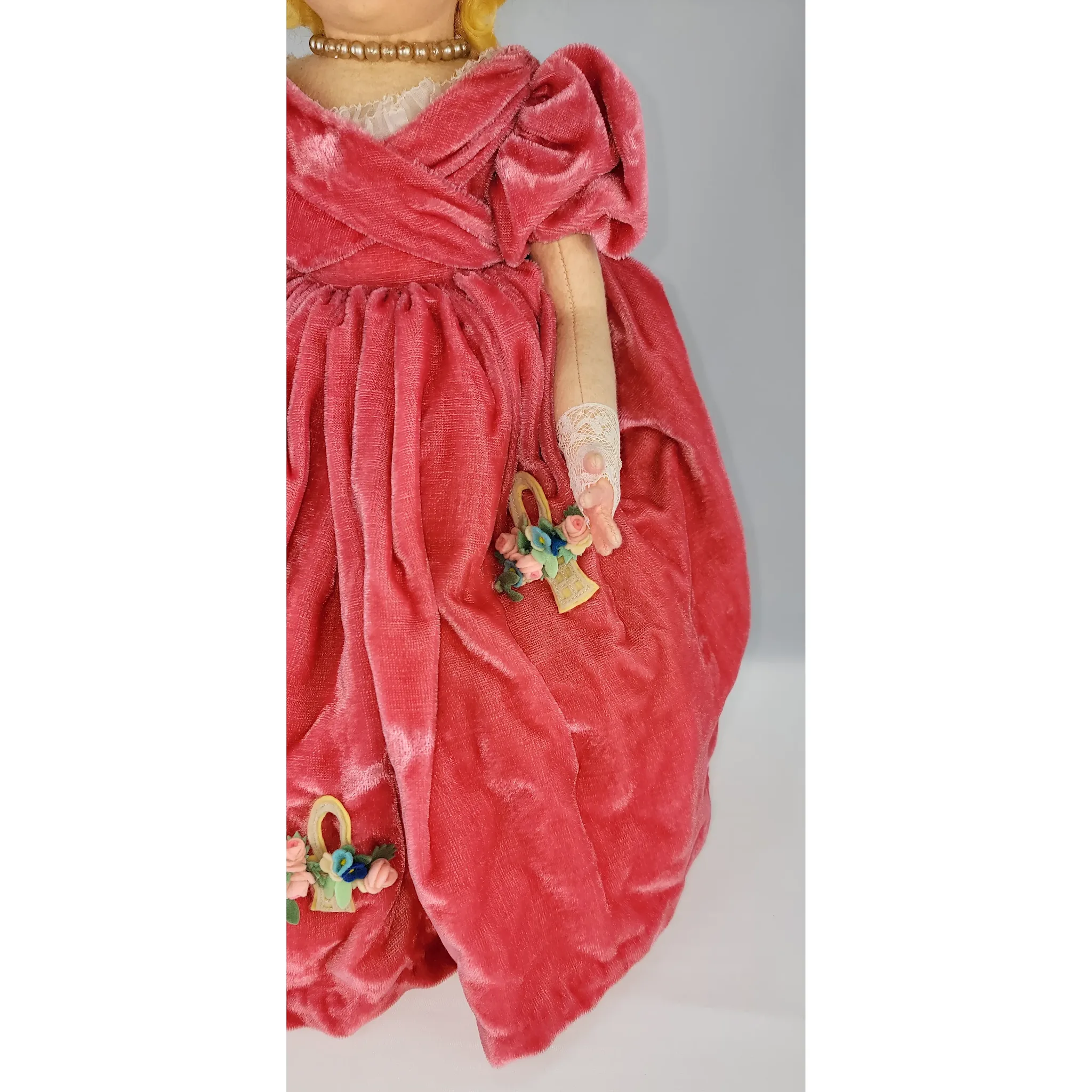 Antique Lenci Doll - Velvet Dress, Blond Hair and Blue Eyes - 18" - View 9