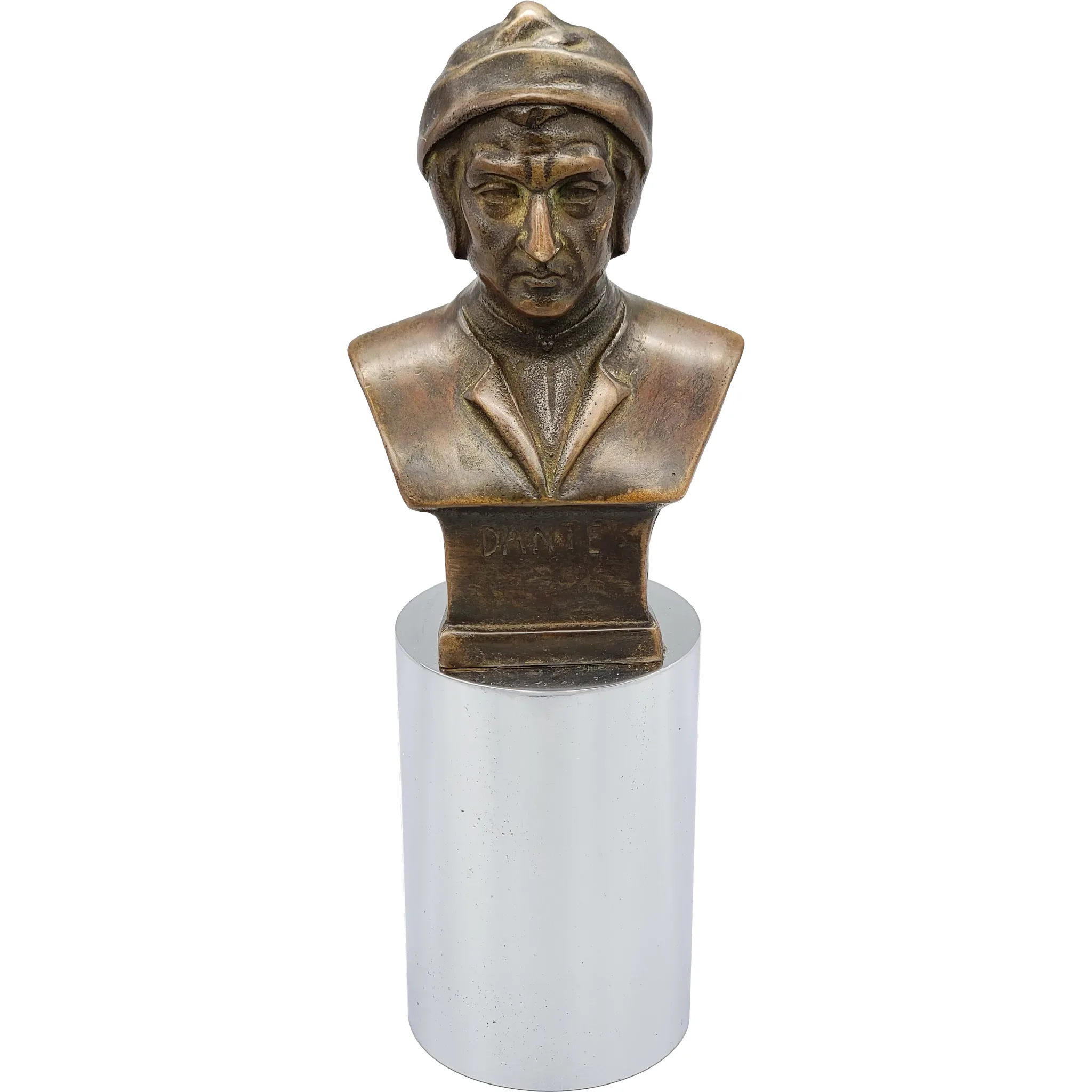 Vintage Dante Cabinet Bronze on Chrome Cylinder Plinth