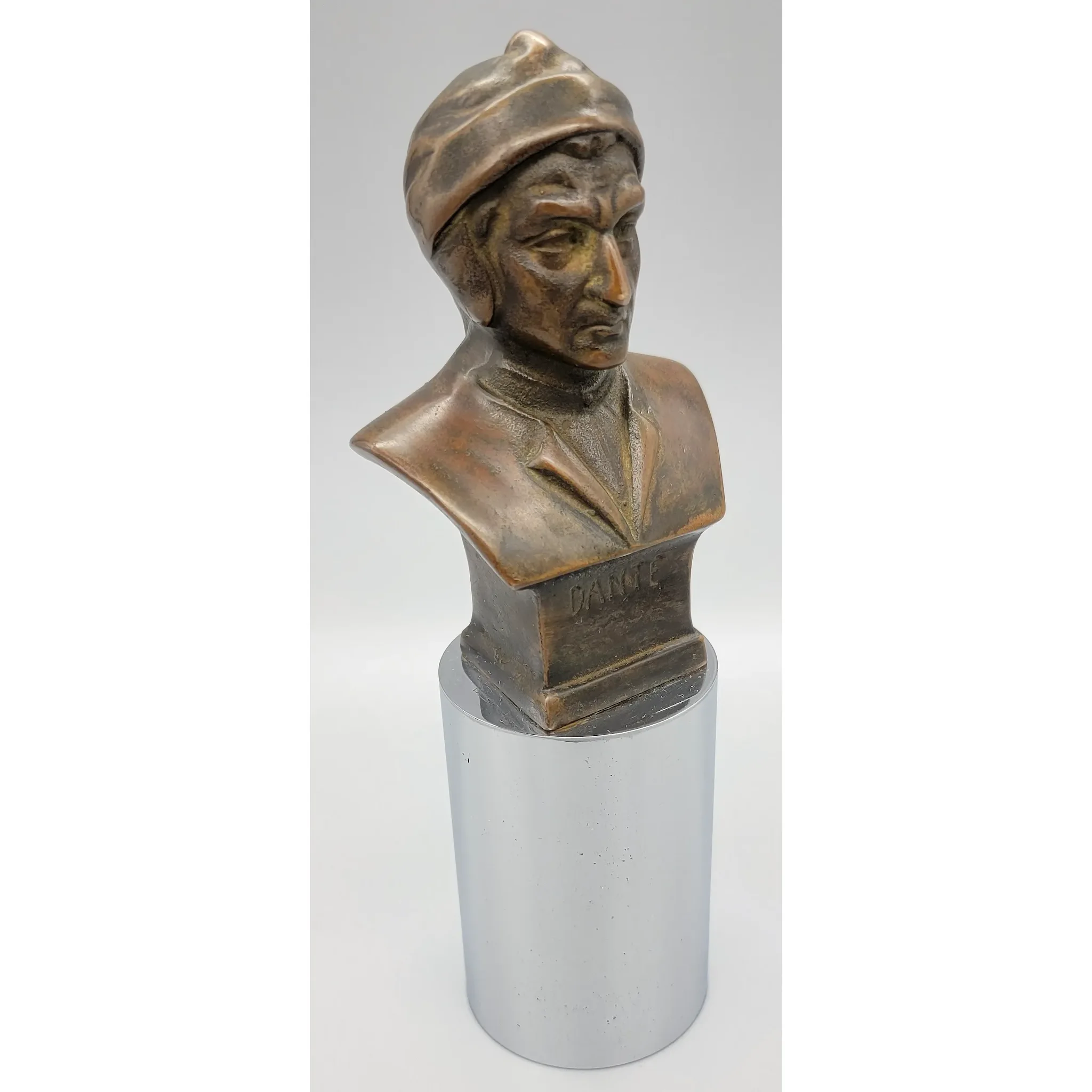 Vintage Dante Cabinet Bronze on Chrome Cylinder Plinth - View 2