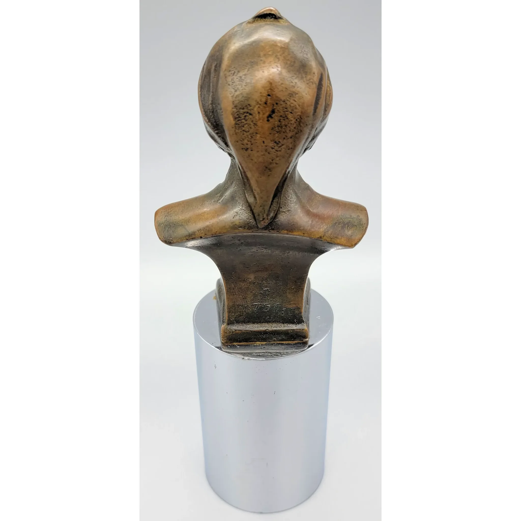Vintage Dante Cabinet Bronze on Chrome Cylinder Plinth - View 6