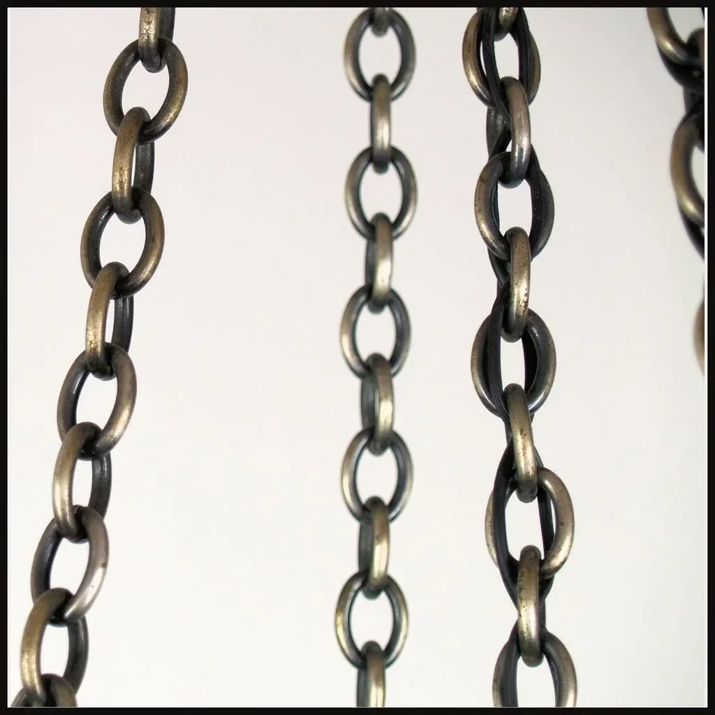 Antique Silverplate Brass 5-Light Chain Shower Fixture - View 5