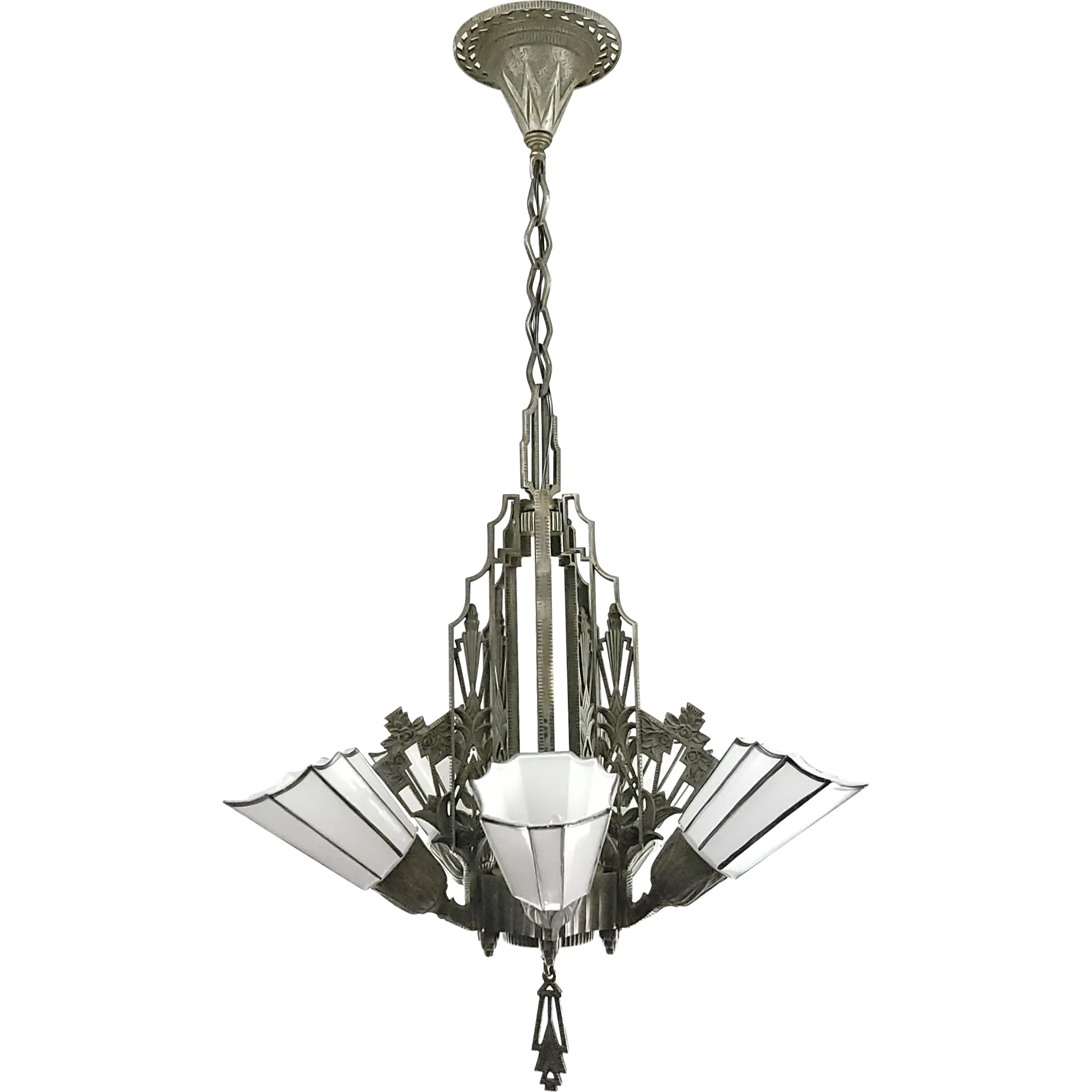 1920s Art Deco Slip Shade Fixture - Max Schaffer