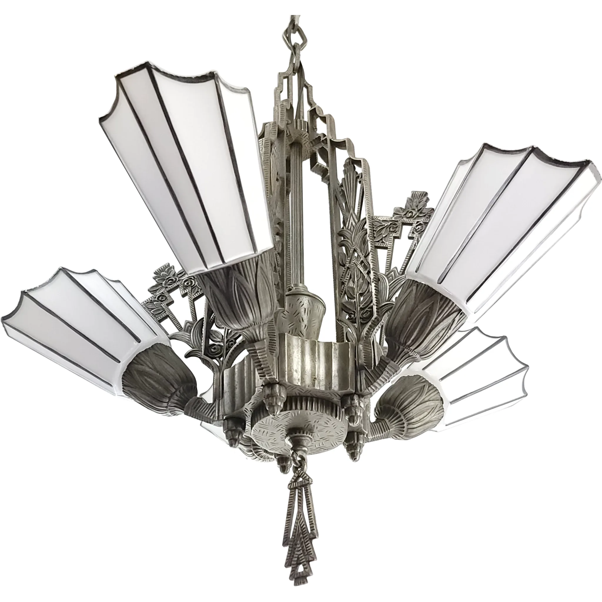 1920s Art Deco Slip Shade Fixture - Max Schaffer - View 2