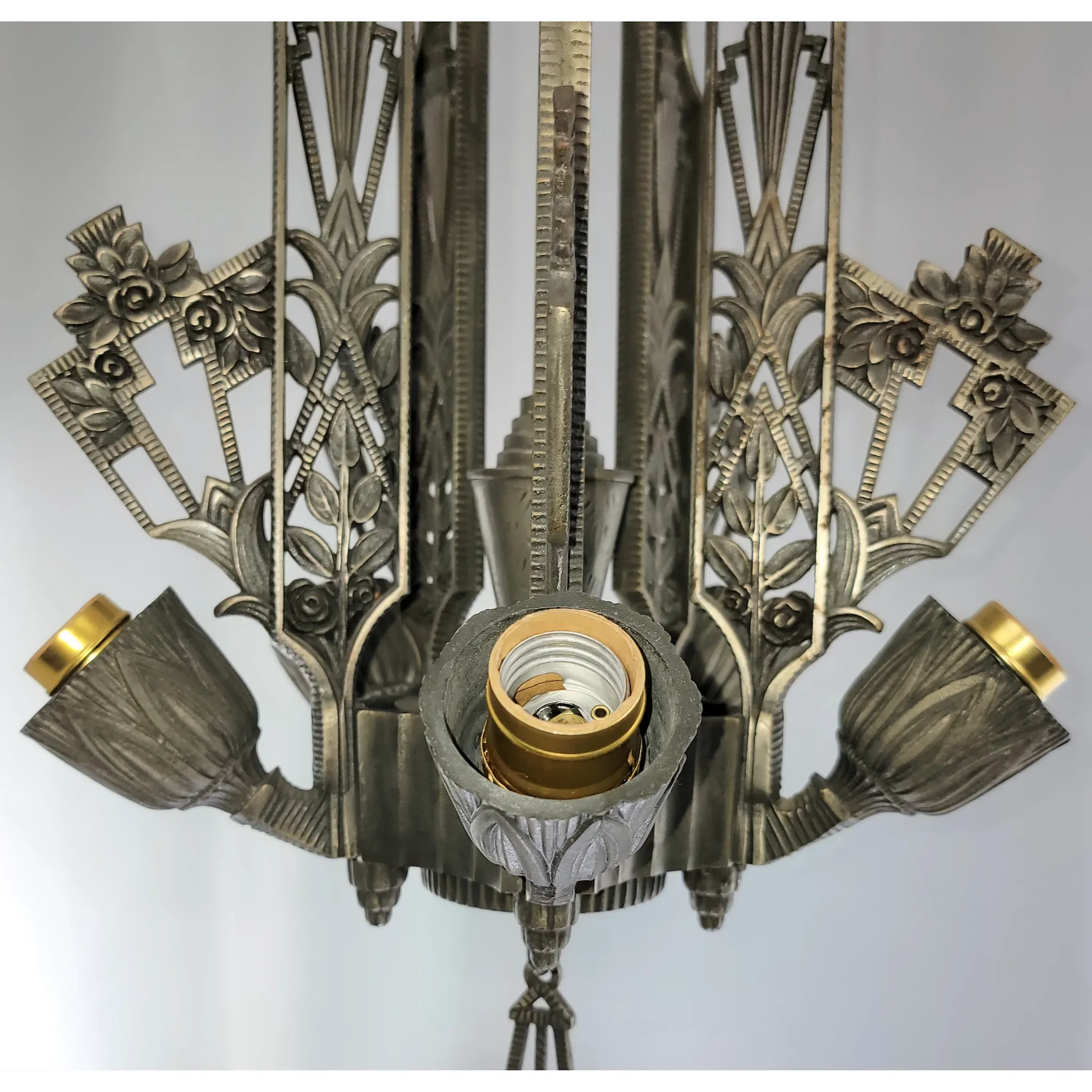1920s Art Deco Slip Shade Fixture - Max Schaffer - View 7