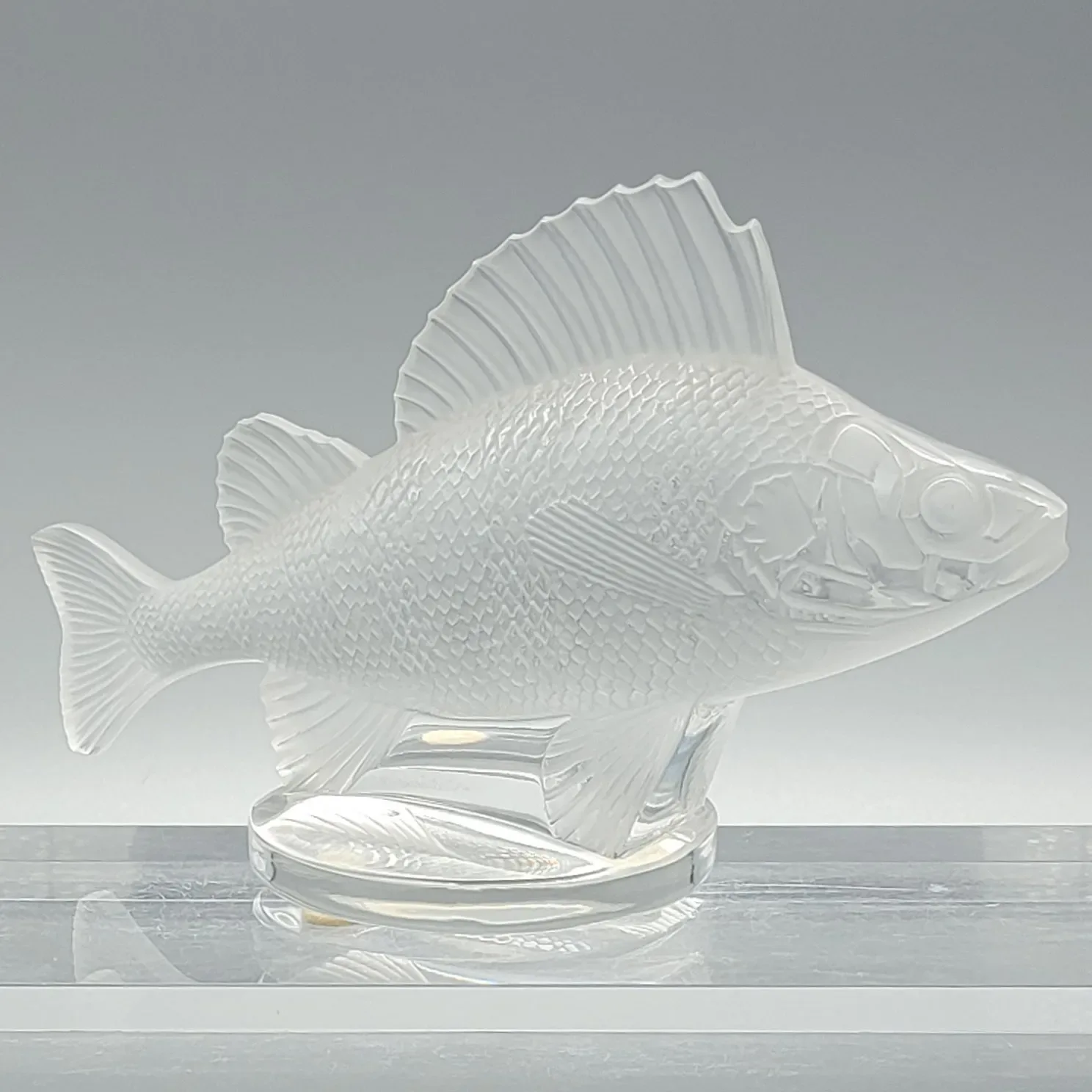 Vintage Lalique France Crystal Perche Mascot Paperweight - View 4