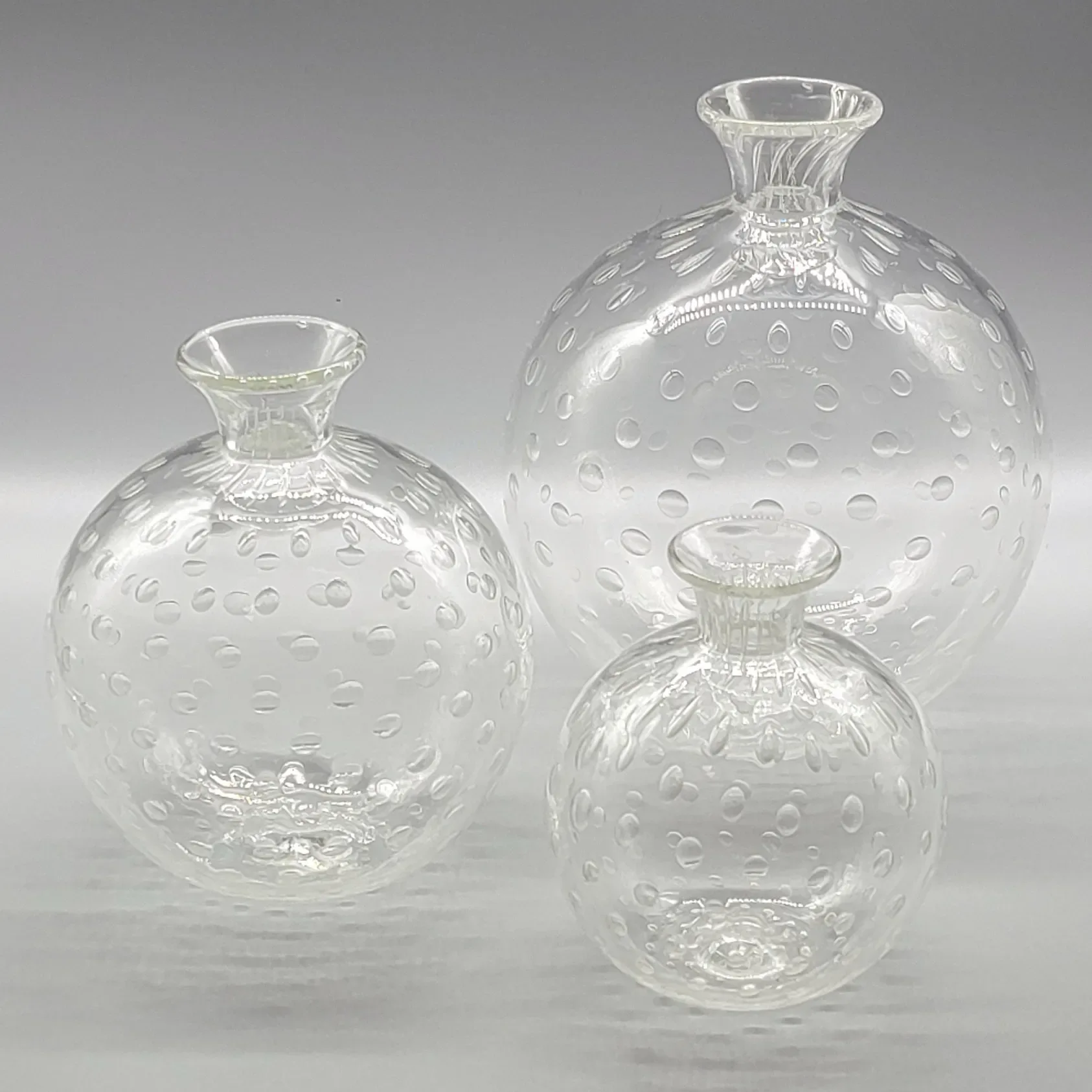 Archimede Seguso Murano Glass Bullicante Ball Vases - 3 Sizes - View 2