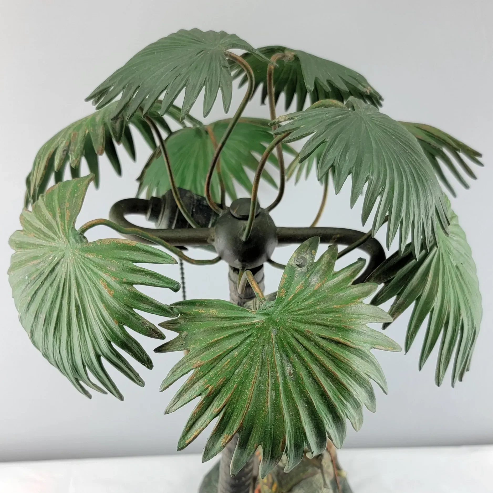 Large Austrian Bronze Palm Tree Camel & Rider Lamp - View 12