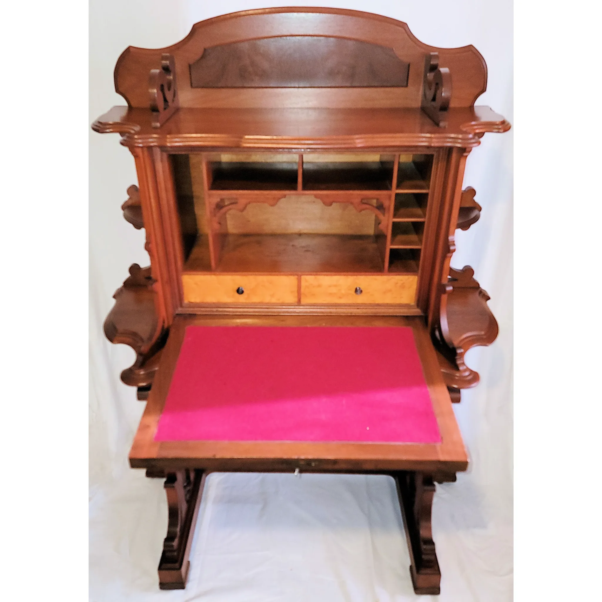 Antique Victorian Walnut Drop Front Writing Desk - View 2
