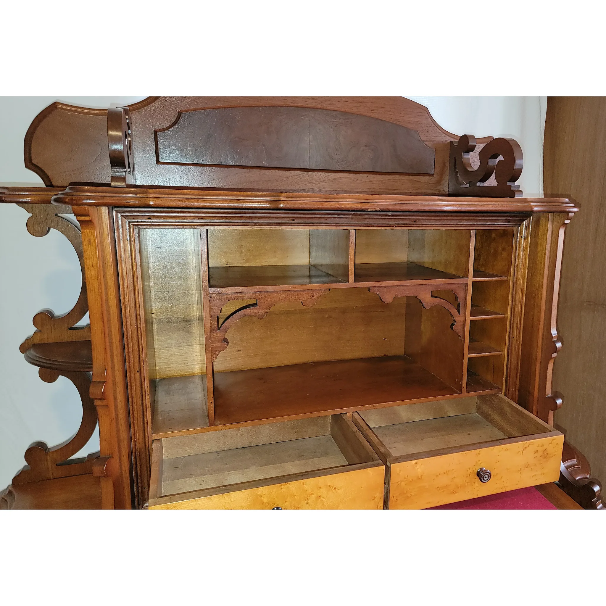 Antique Victorian Walnut Drop Front Writing Desk - View 5