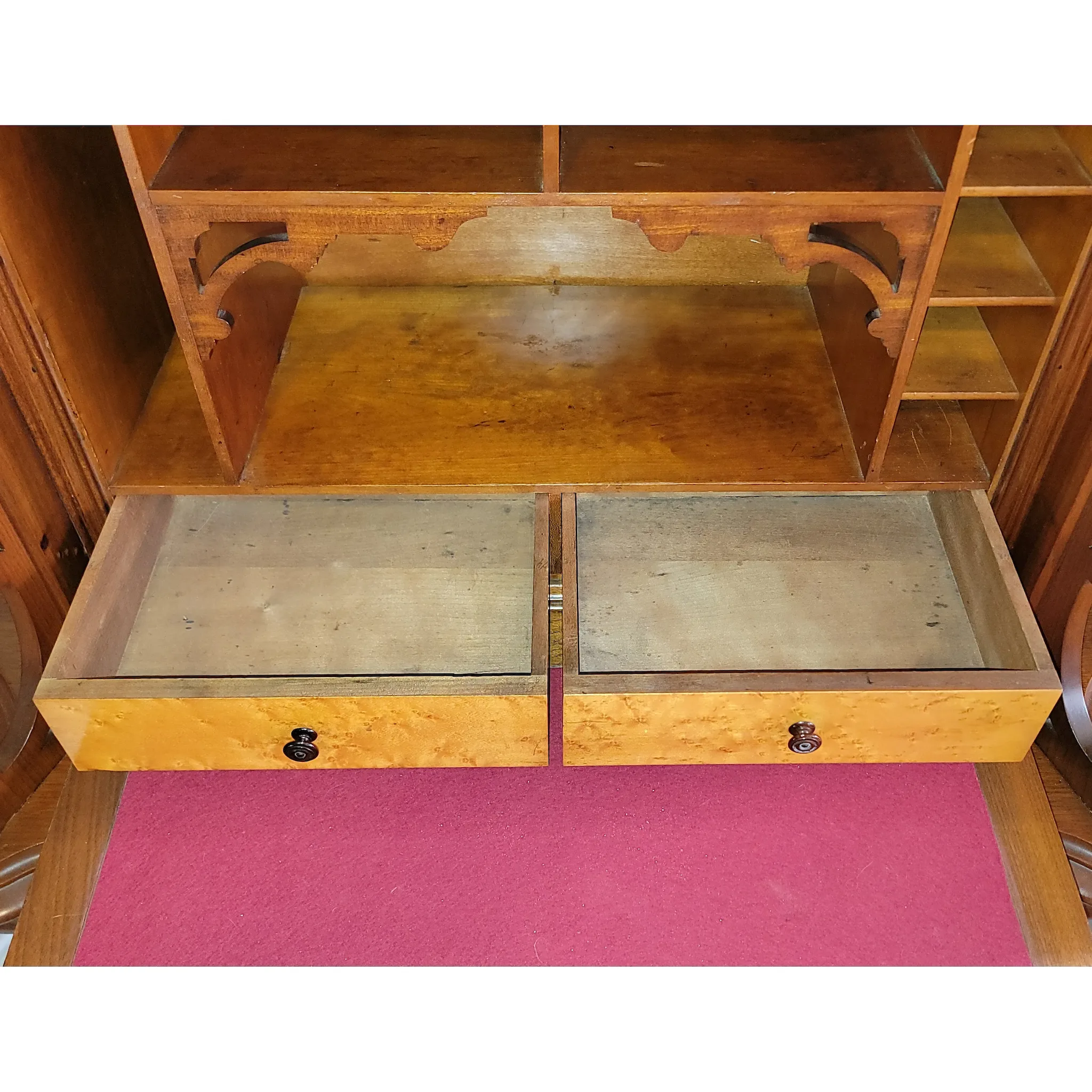 Antique Victorian Walnut Drop Front Writing Desk - View 7