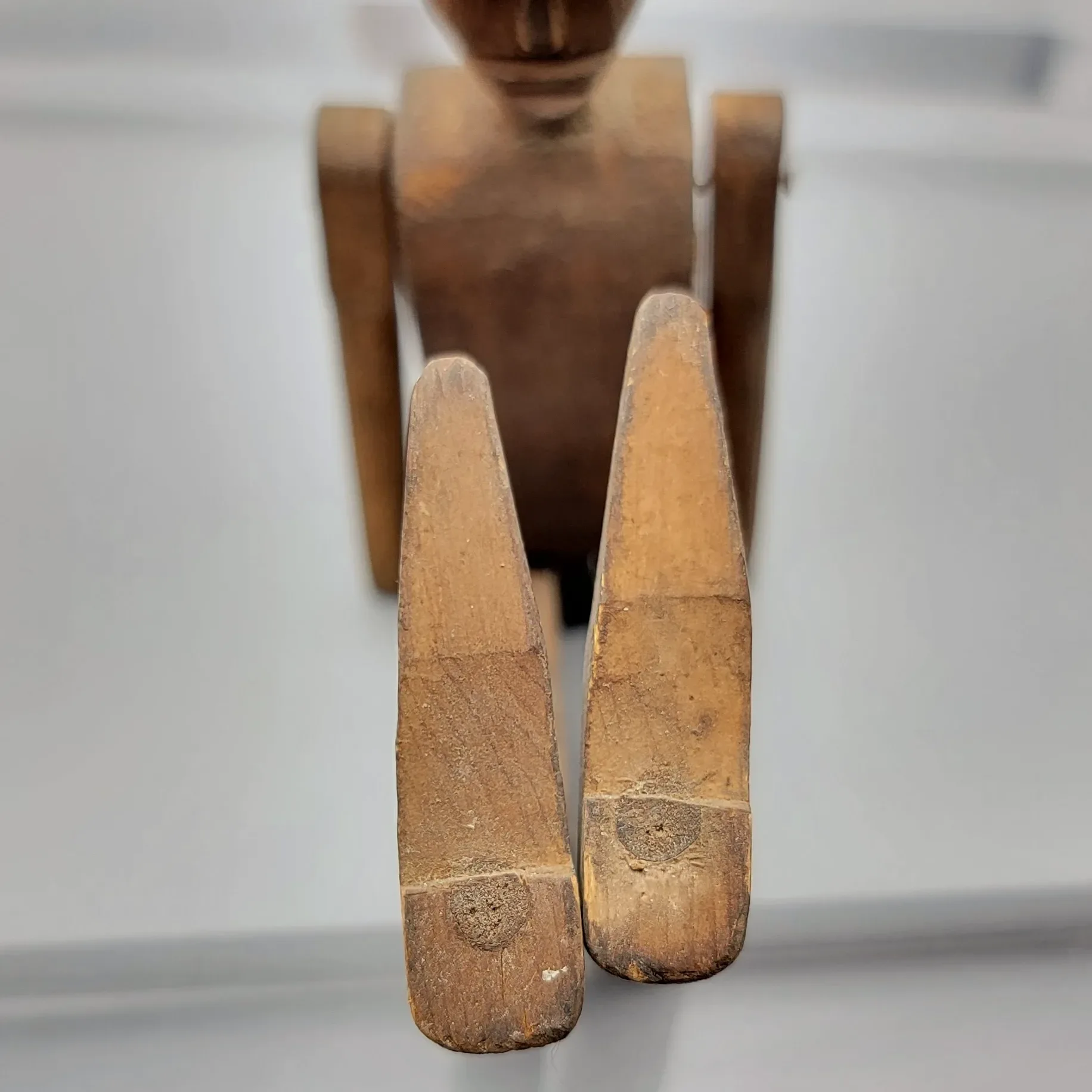 Antique Folk Art Wood Dancing Doll Figure - Articulated: wood, red (view 10) - Dolls