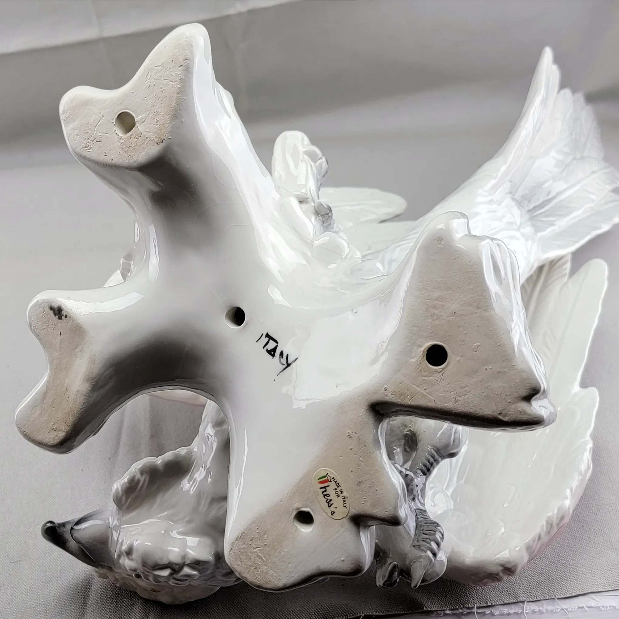 Pair Large Italian Ceramic Parrots from Hess's Allentown PA - Rare - View 10