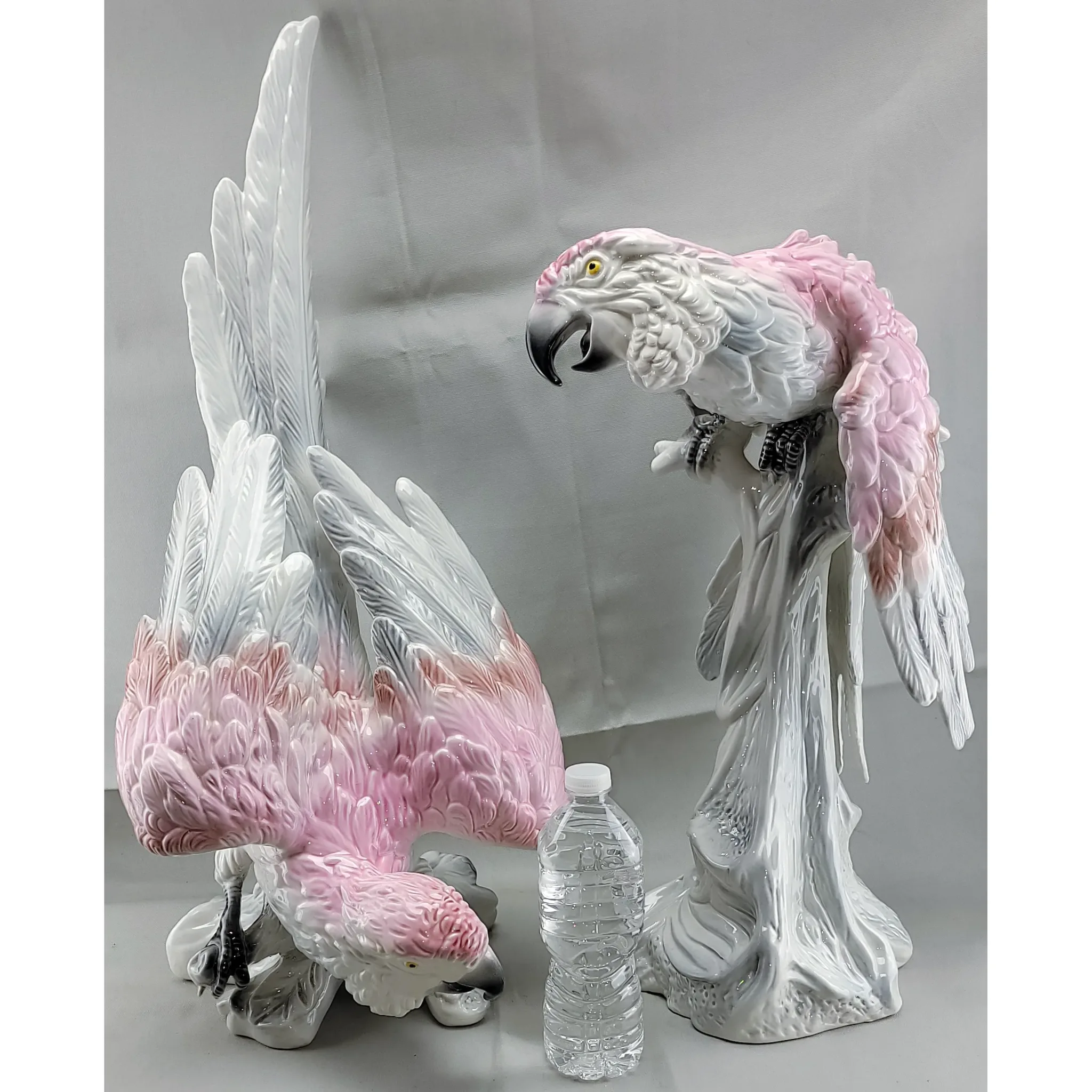 Pair Large Italian Ceramic Parrots from Hess's Allentown PA - Rare - View 3