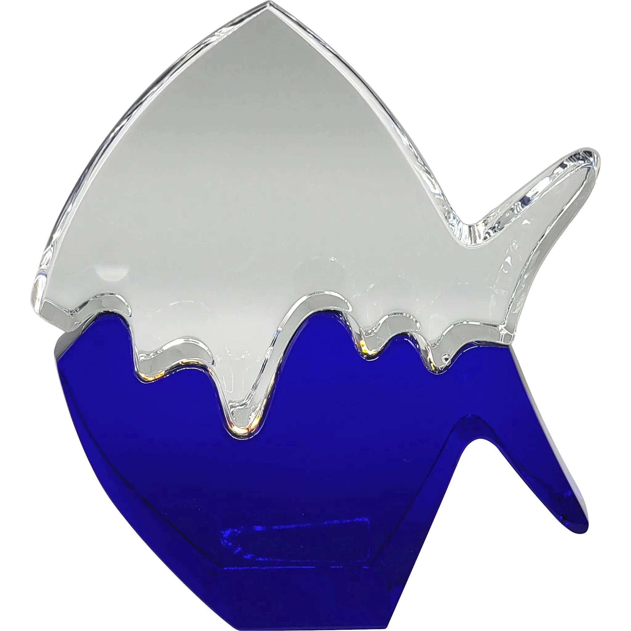 Large Baccarat Puzzle Fish - Cobalt Blue / Clear Crystal