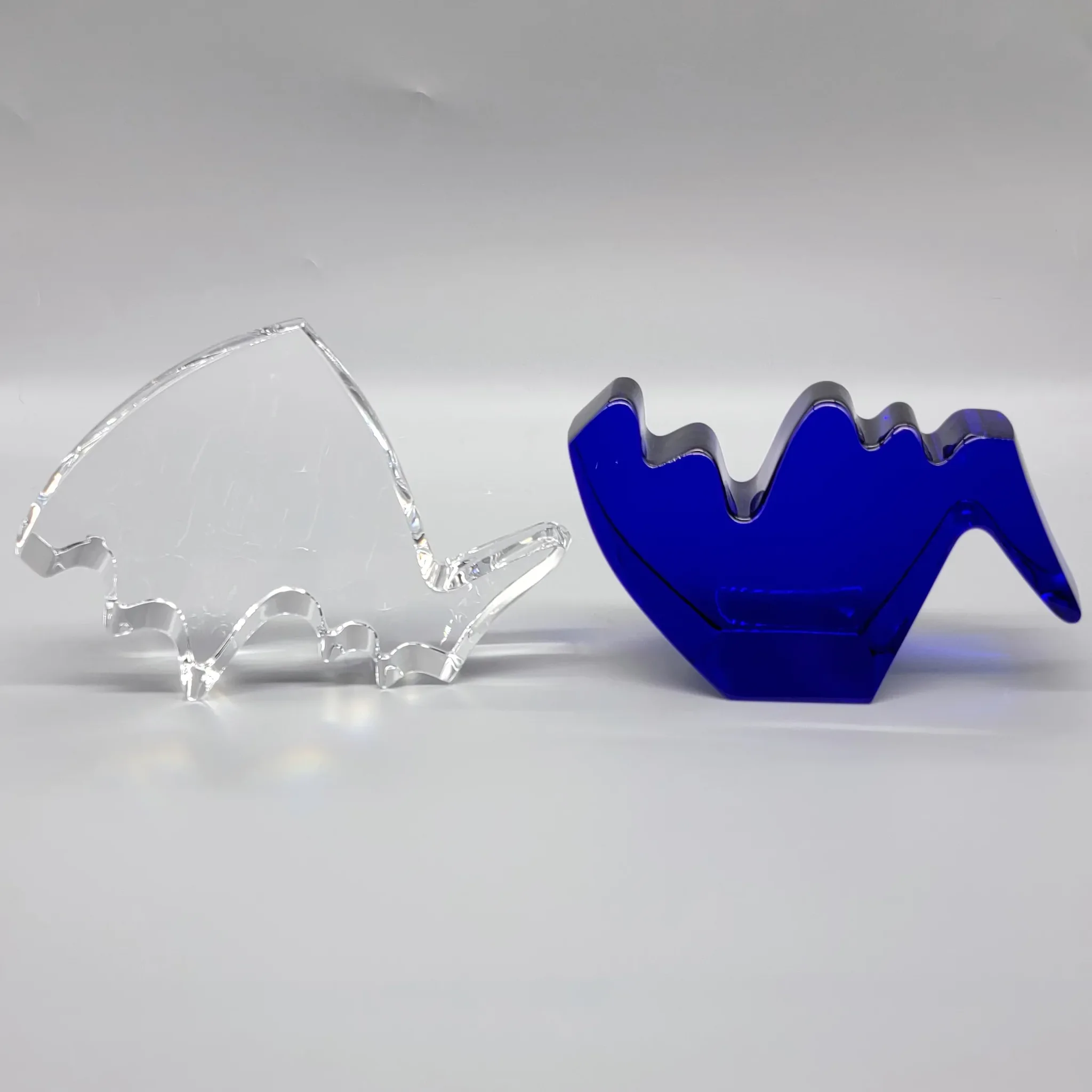 Large Baccarat Puzzle Fish - Cobalt Blue / Clear Crystal - View 2