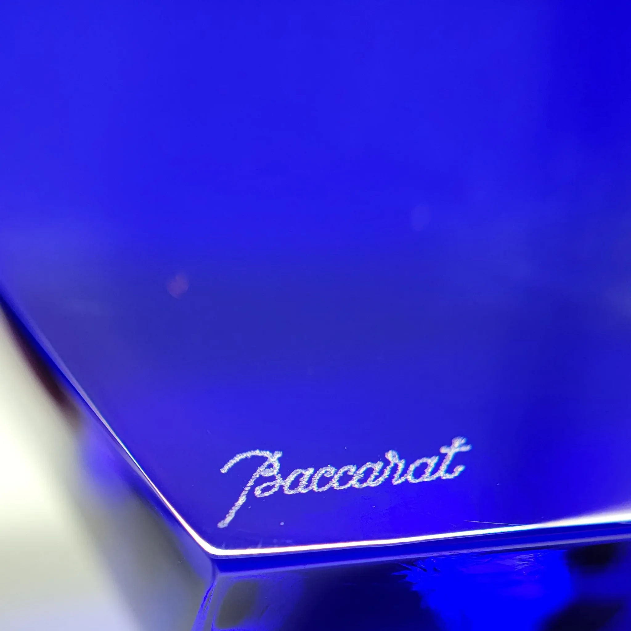 Large Baccarat Puzzle Fish - Cobalt Blue / Clear Crystal - View 9