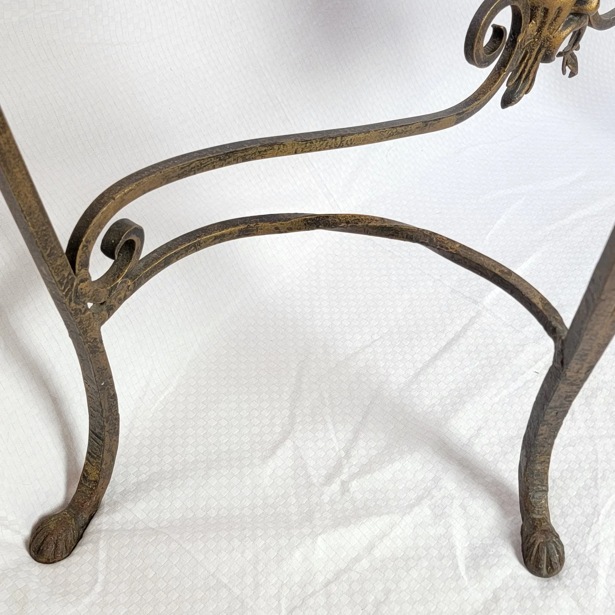 Vintage Wrought Iron & Marble Top Table 1920s-30s - Portoro Italian Marble - View 6