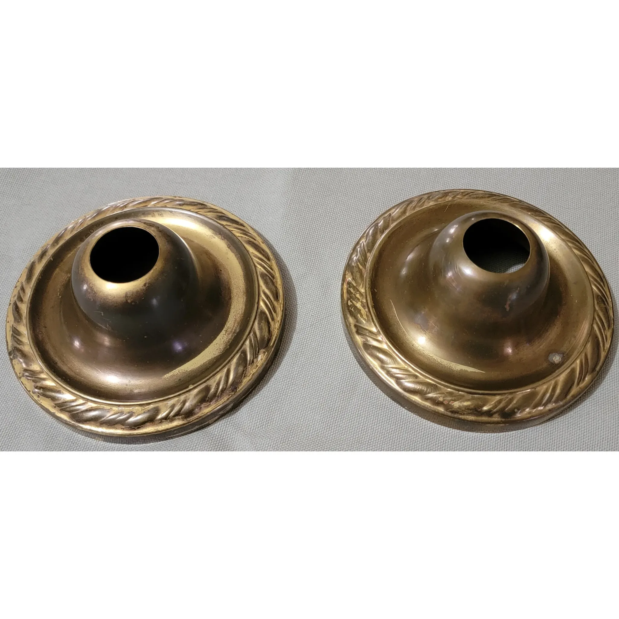 Pair Miller Duplexalite Light Fixtures - Brass Griffons - Green Enamel - View 12
