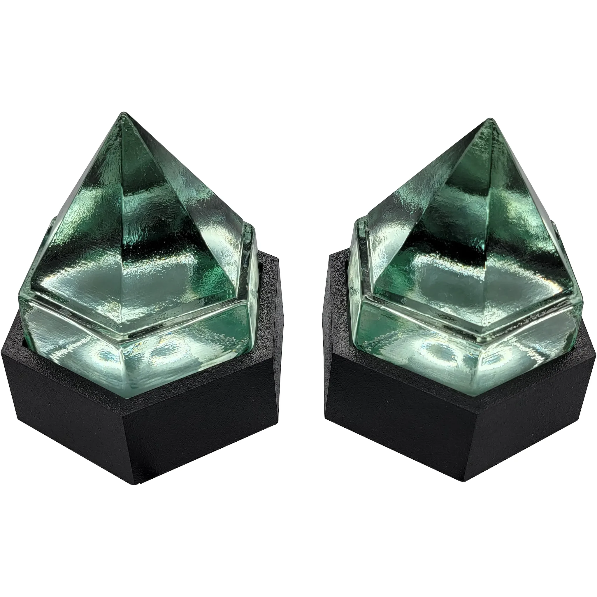 Pair Vintage Mystic Seaport Deck Prism Lamps