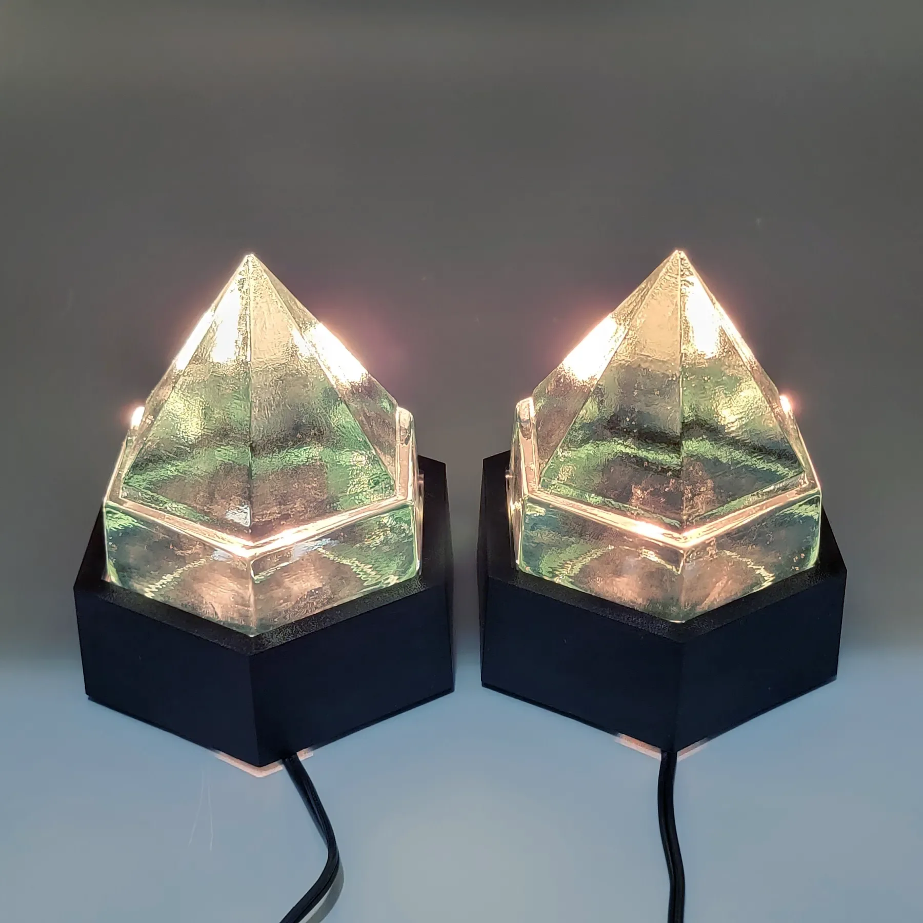 Pair Vintage Mystic Seaport Deck Prism Lamps - View 2