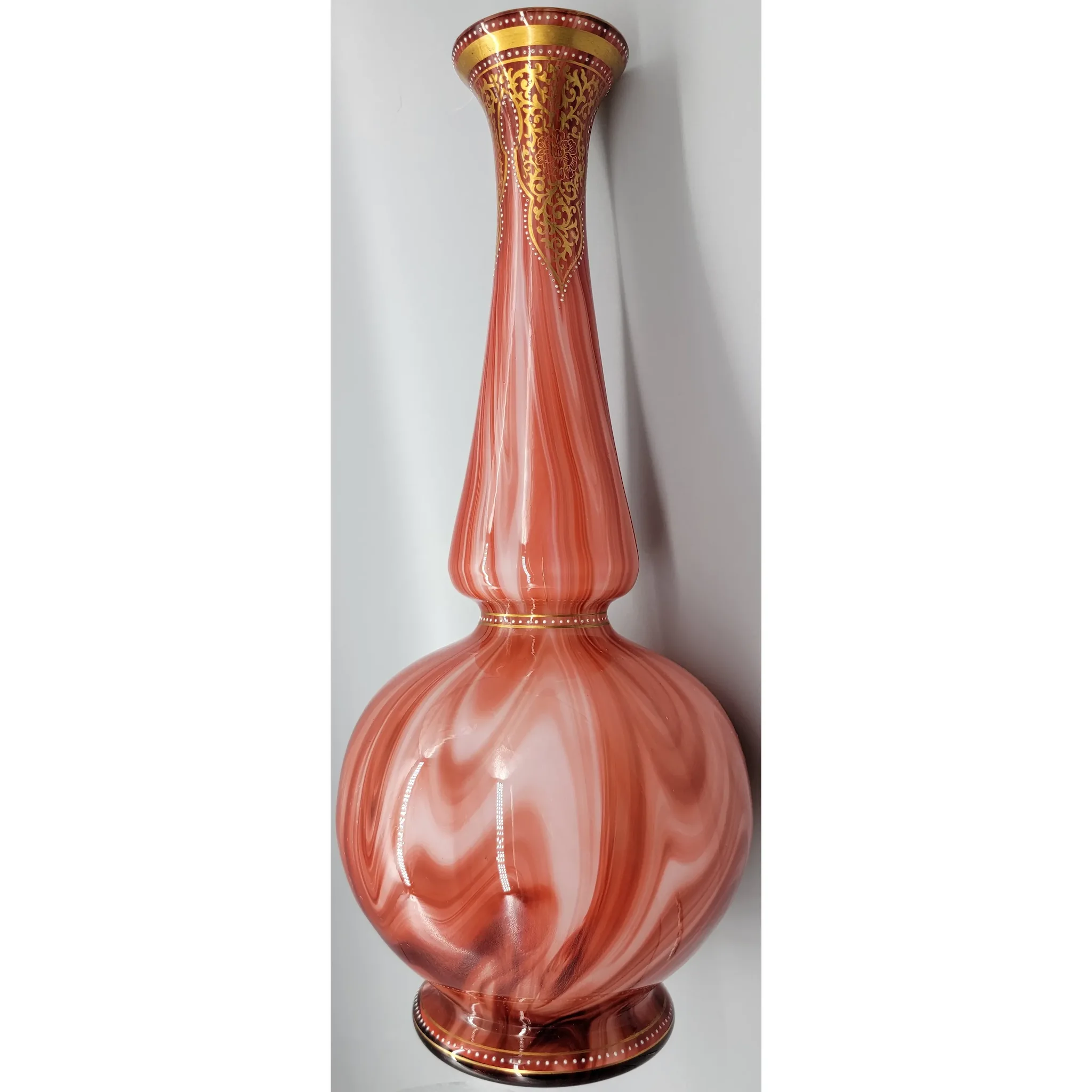 Antique Loetz Glass Carneol Case with DEK I/3 decoration - 14" - c.1888 - View 2
