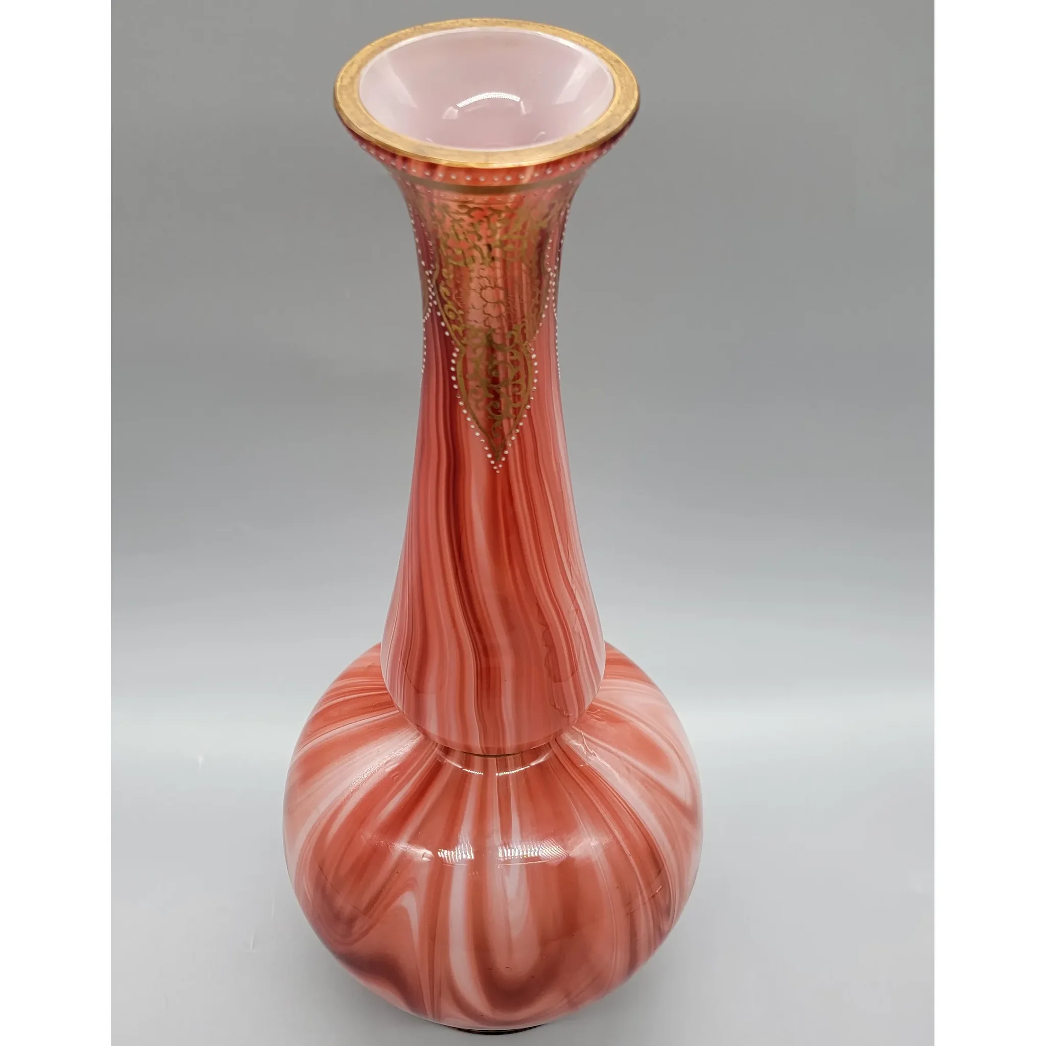 Antique Loetz Glass Carneol Case with DEK I/3 decoration - 14" - c.1888 - View 3