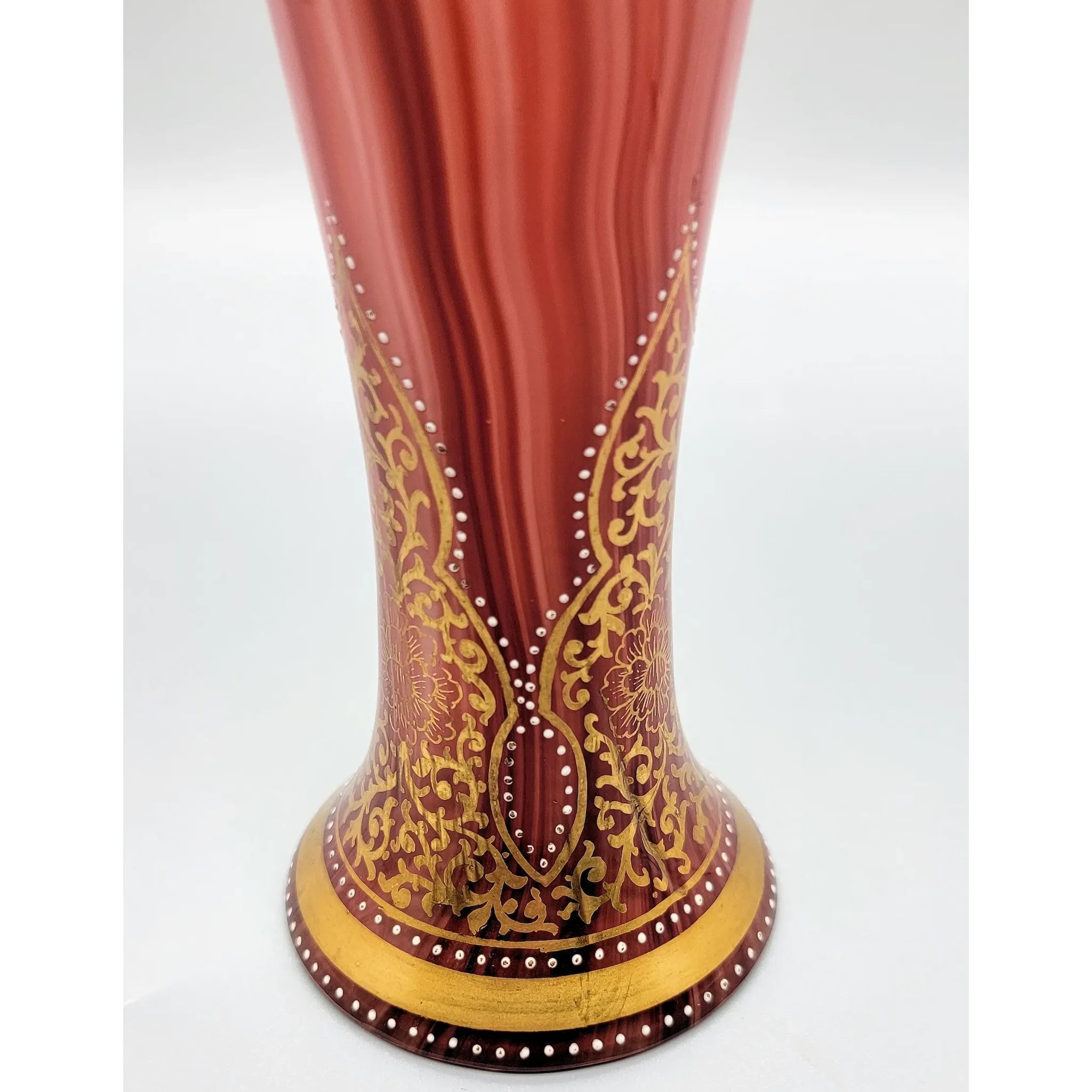 Antique Loetz Glass Carneol Case with DEK I/3 decoration - 14" - c.1888 - View 6